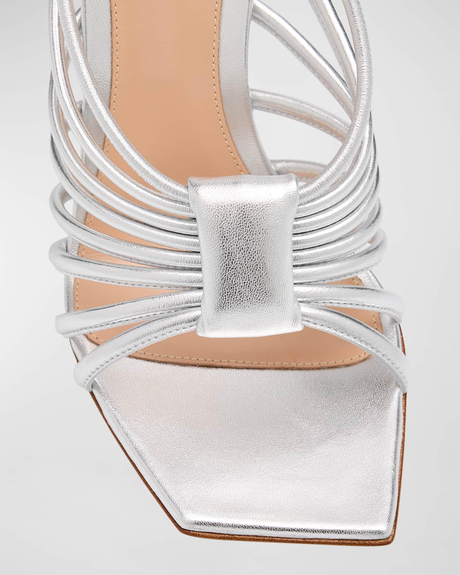 Metallic Strappy Caged Slingback Sandals Product Image
