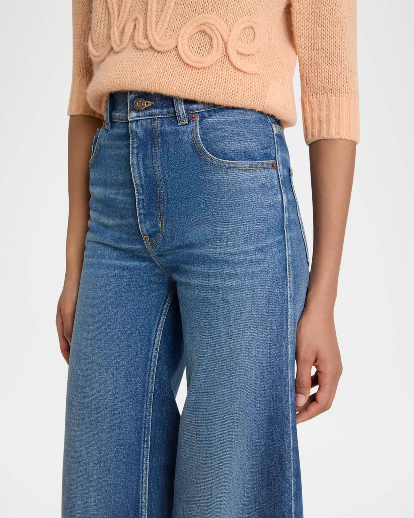 High-Rise Wide-Leg Palazzo Jeans Product Image