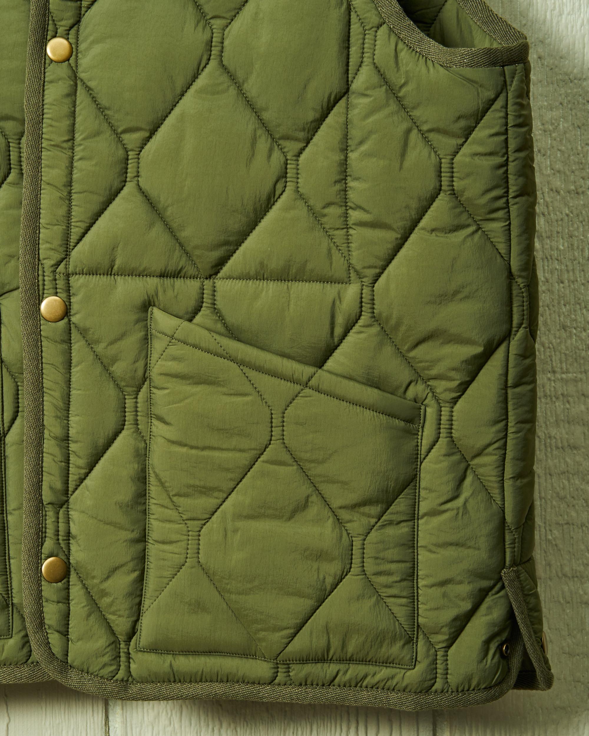 Quilted Vest in Olive Product Image
