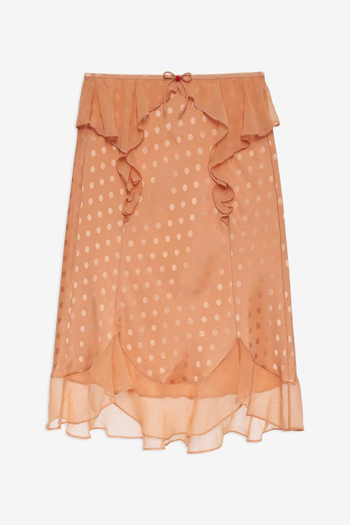 Glimmer Rosebud Midi Skirt — Rose Gold Product Image