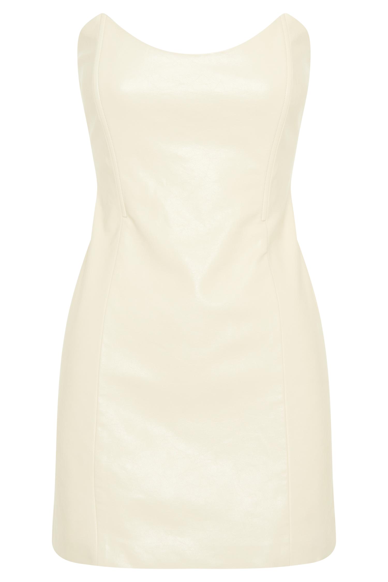 Sophie Faux Leather Strapless Mini Dress - Bone Product Image