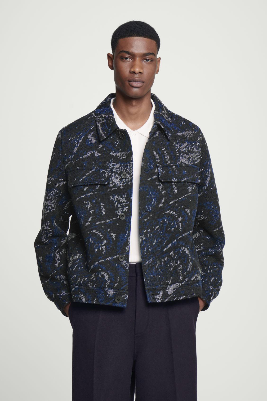 RELAXED WOOL-BLEND JACQUARD OVERSHIRT Product Image