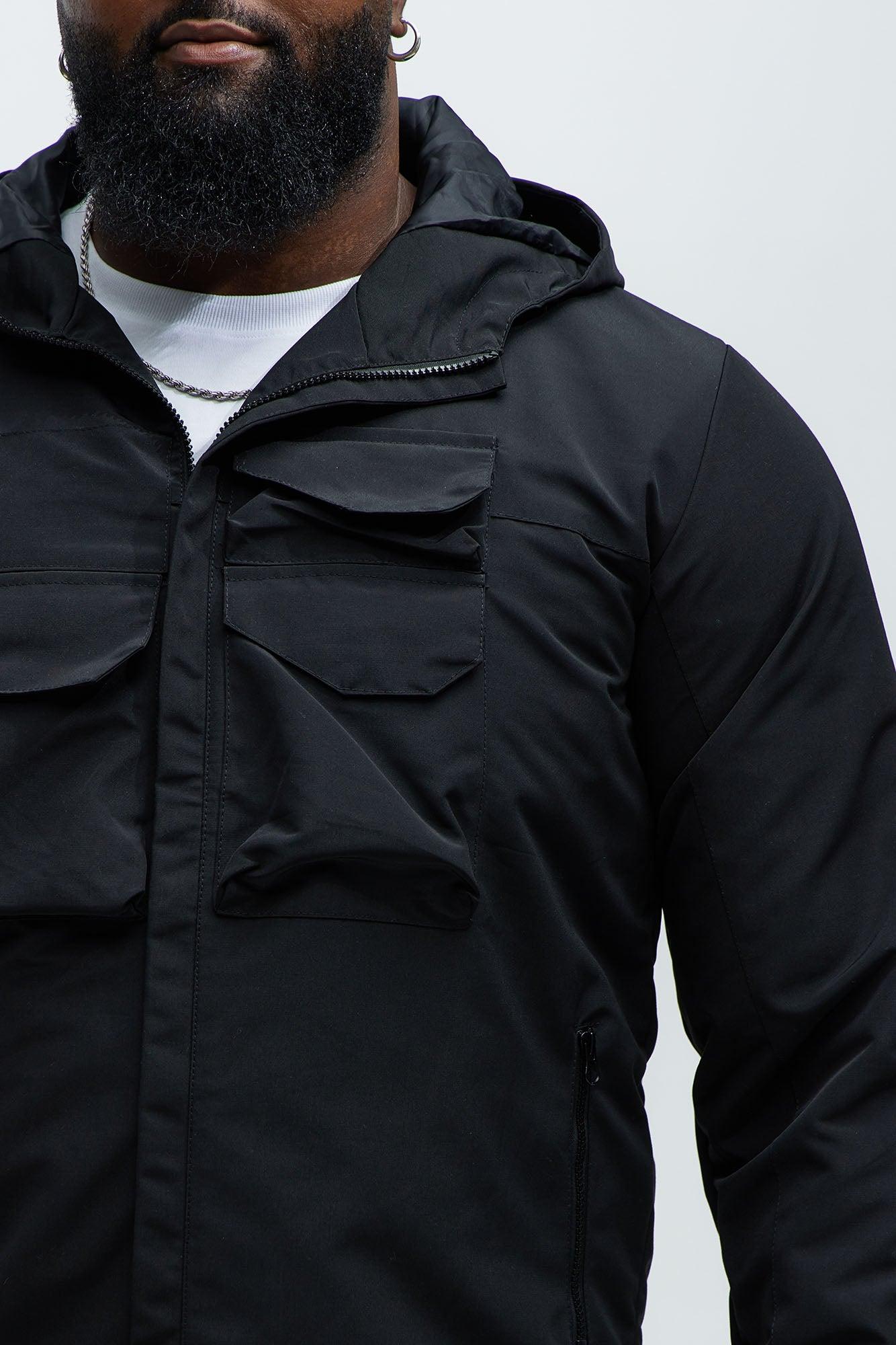 Centered 4 Pocket Anorak Jacket - Black Product Image