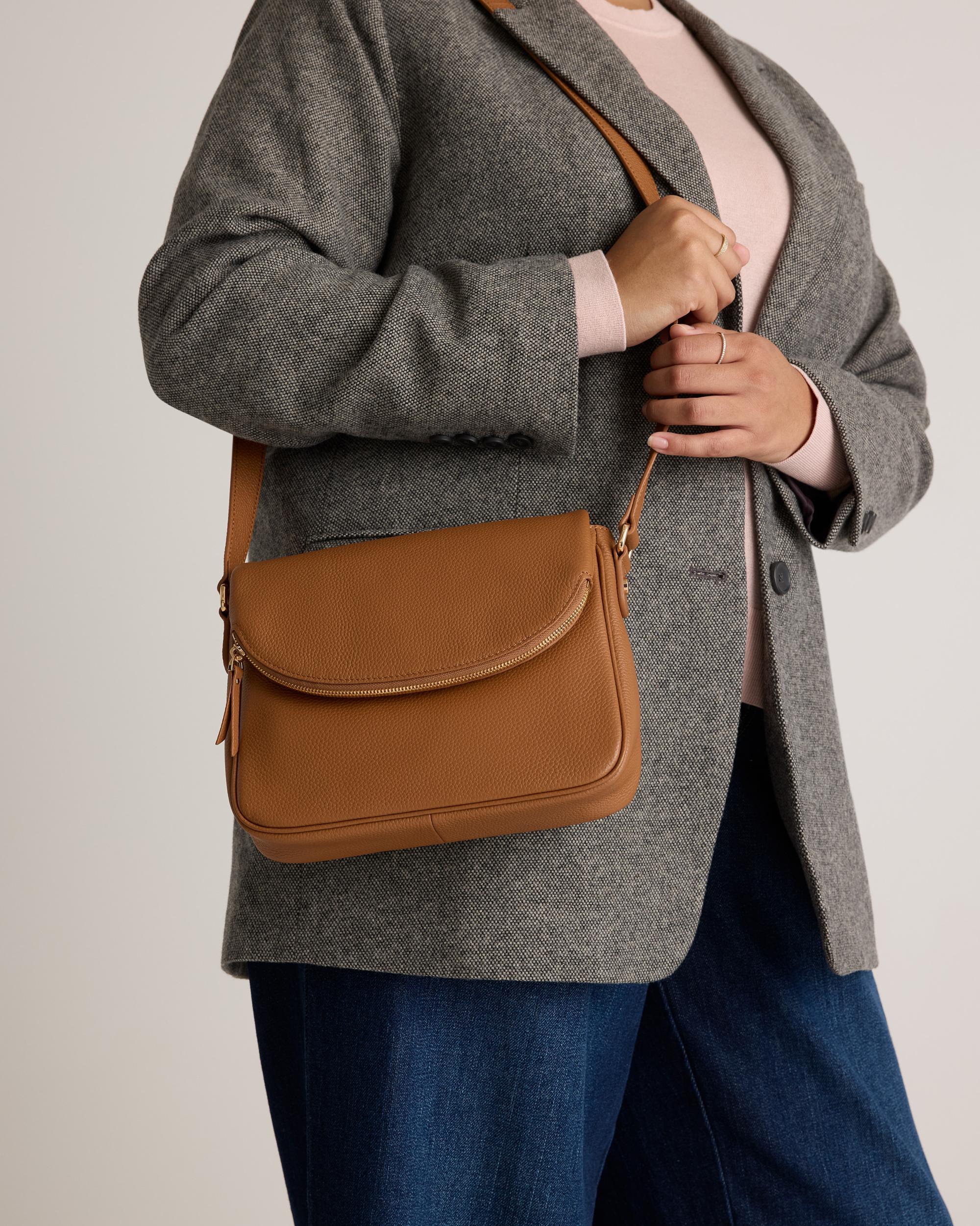 Quince | Women's Italian Leather Foldover Crossbody Product Image