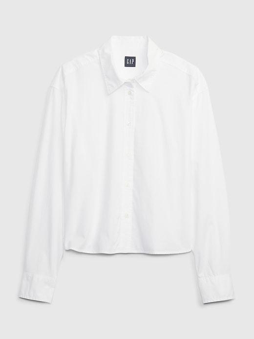 Organic Cotton Poplin Crop Shirt Product Image