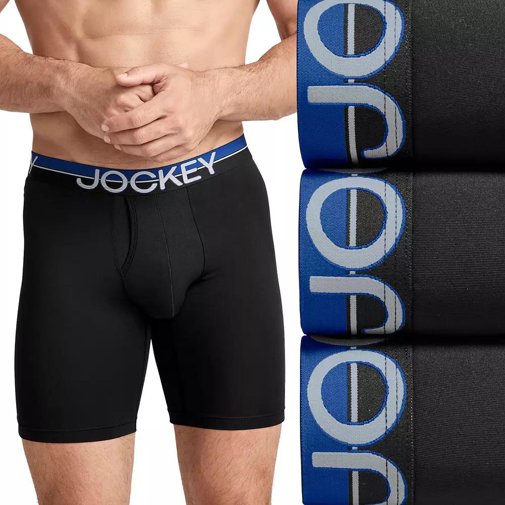 Men's Jockey® 3-Pack Infinite Cool Microfiber Stretch 8" Long Leg Boxer Brief,  Product Image