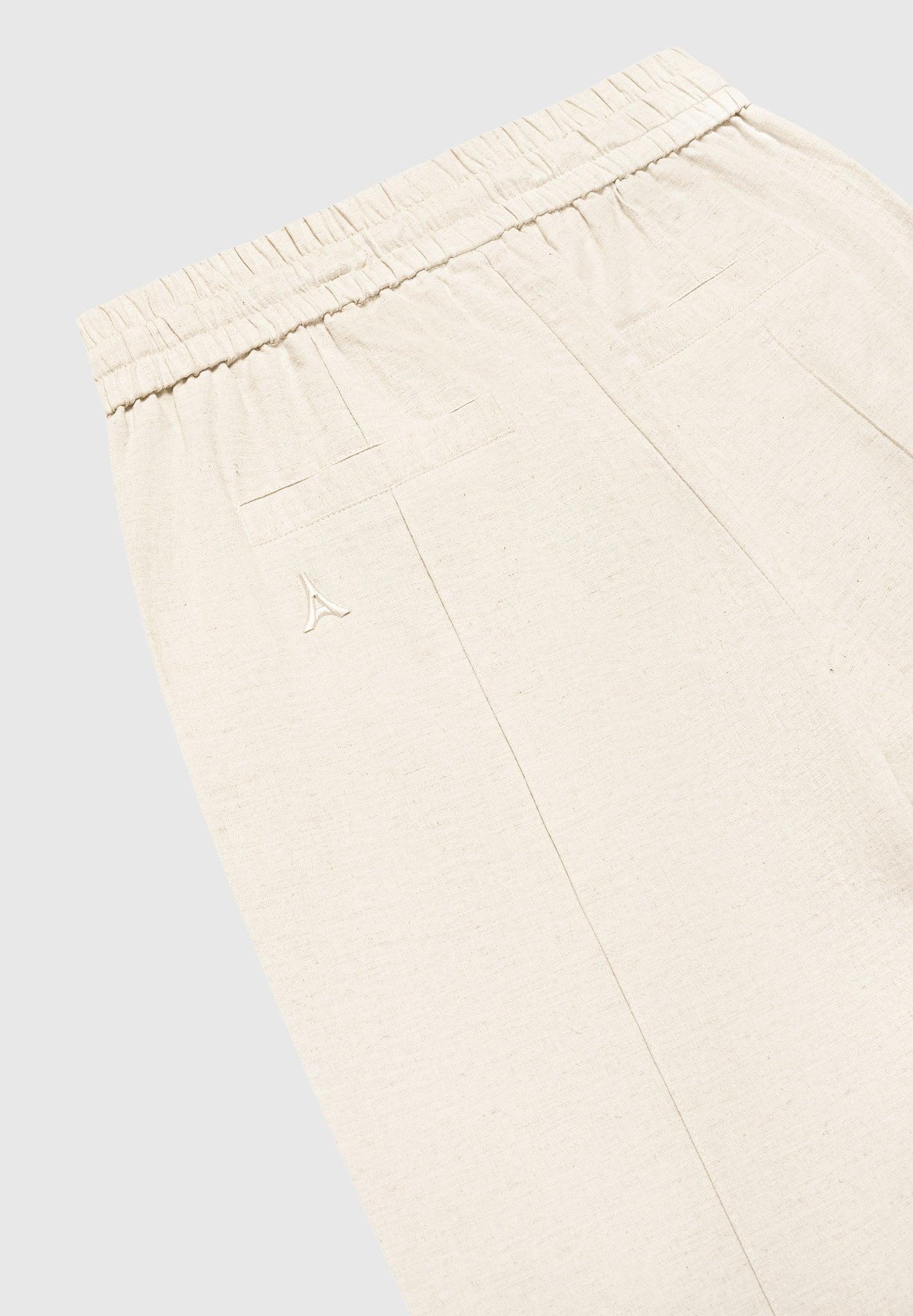 Linen Pintuck Trousers - Natural Male Product Image
