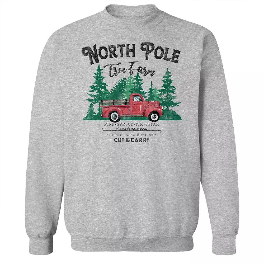 Men's North Pole Tree Farm Fleece Sweatshirt, Adult Unisex,  Product Image