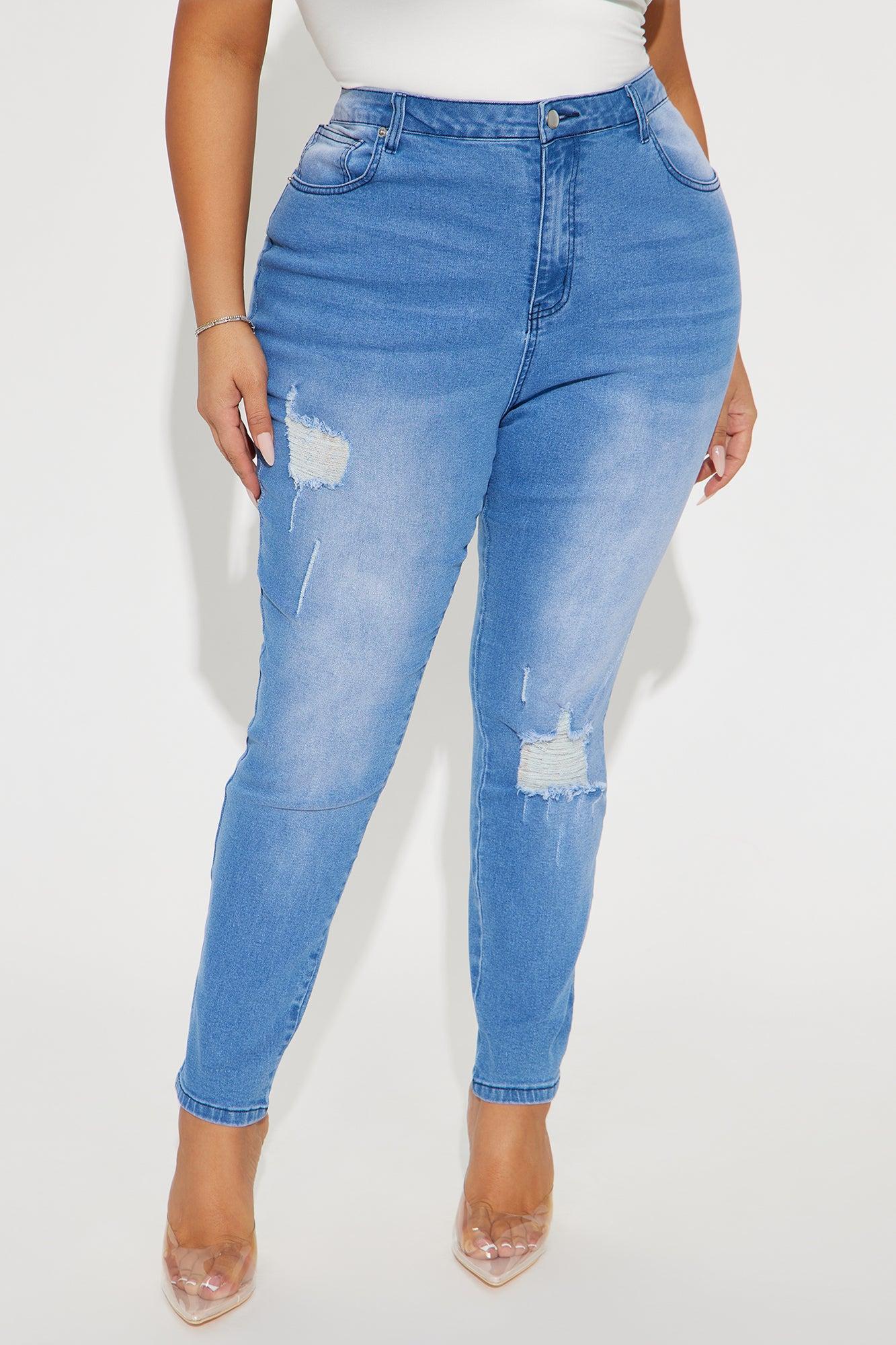 Call It Love Stretch Ripped Skinny Jeans - Medium Wash Product Image