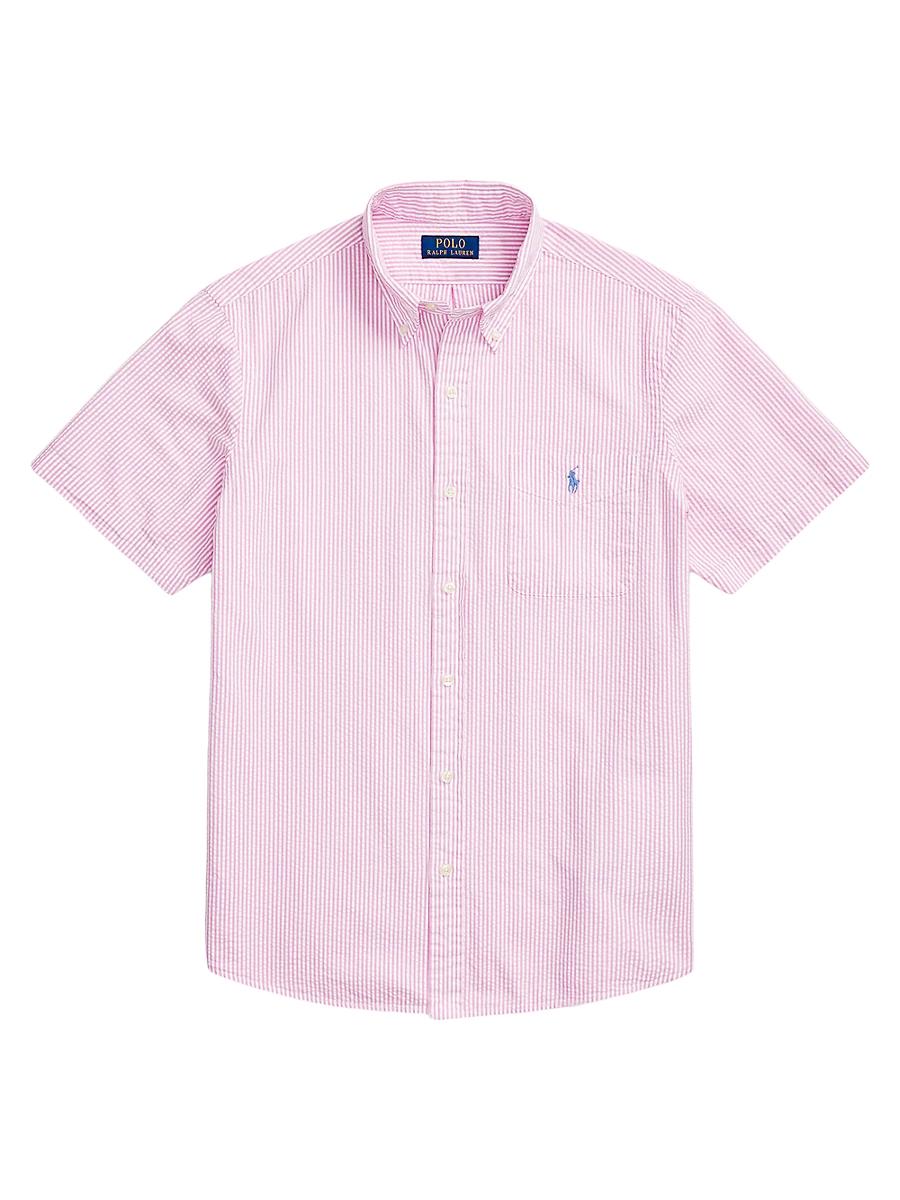 Mens Prepster Seersucker Untucked-Length Shirt Product Image