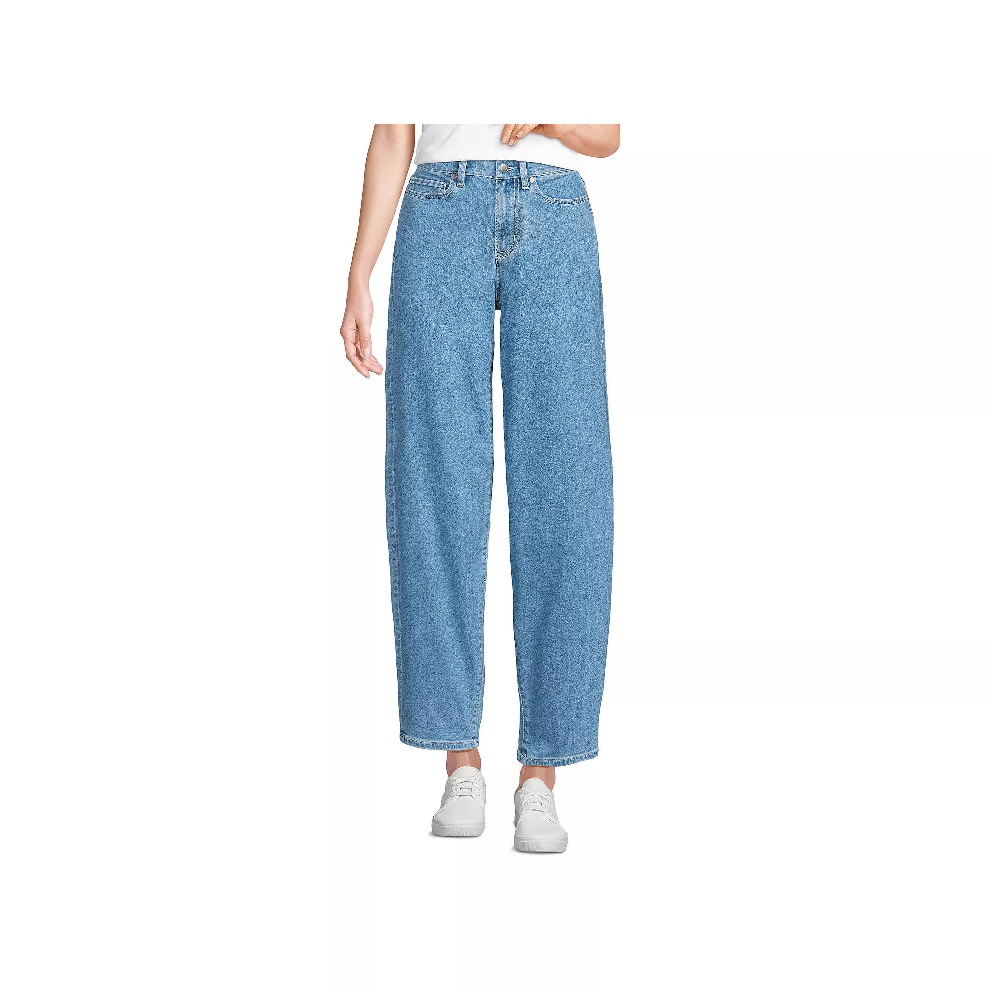 Women's Lands' End Denim Barrel Leg Ankle Jeans,  Product Image