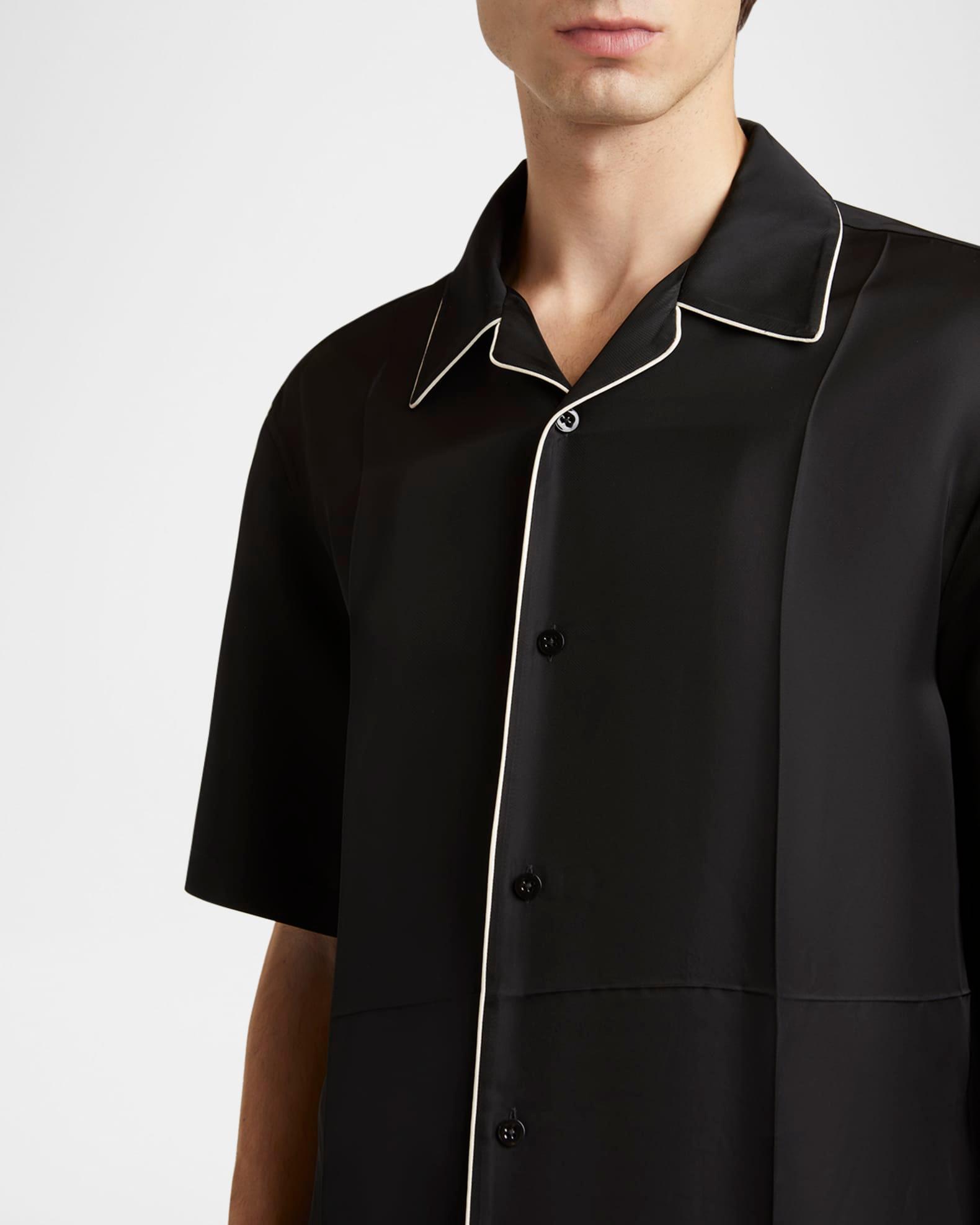 Men's Boxy-Fit Bowling Shirt with Piping Product Image