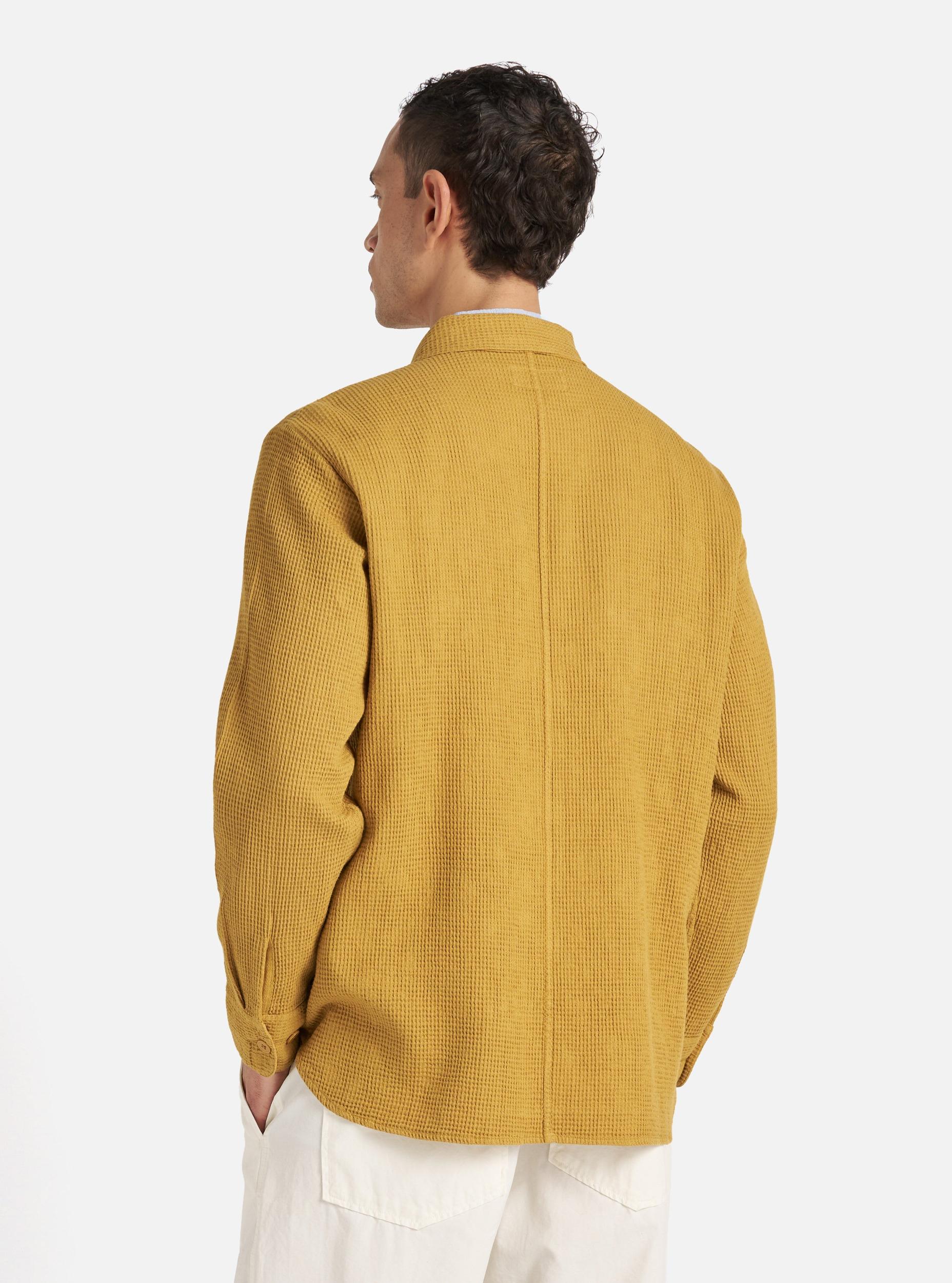 Universal Works Travail Overshirt in Camel Japanese Waffle Product Image