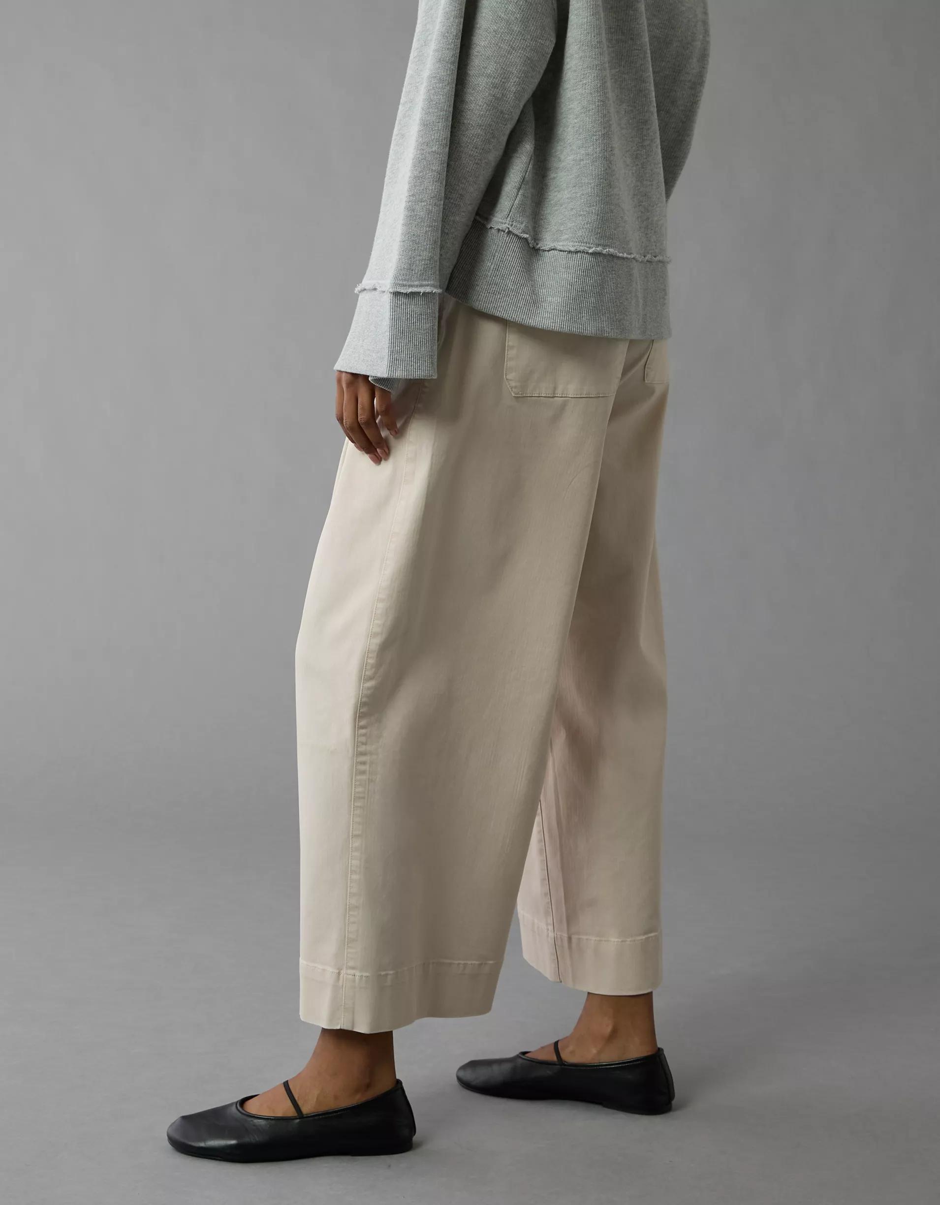 AE Stretch Paperbag Wide-Leg Crop Pant Product Image