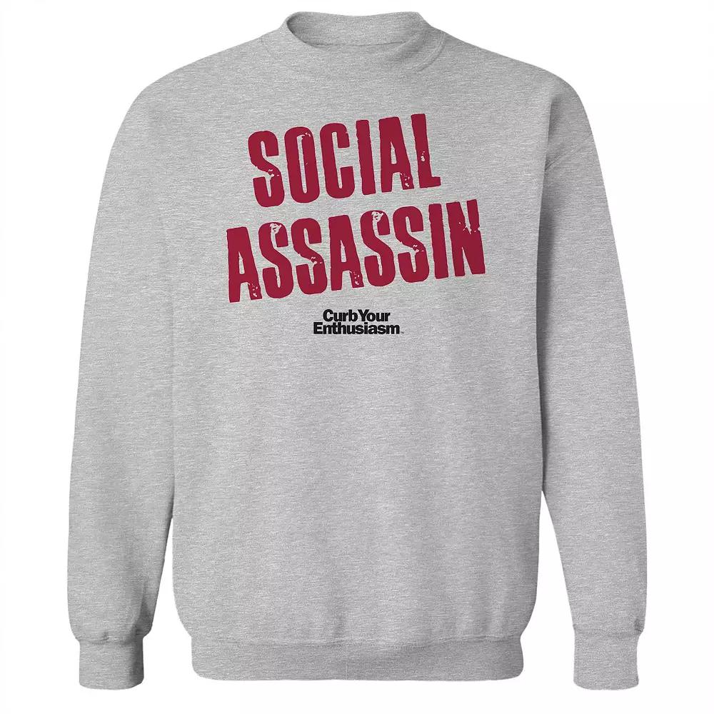 Men's Social Assassin CYE Curb Your Enthusiasm Graphic Fleece Crew Sweatshirt, Adult Unisex,  Product Image