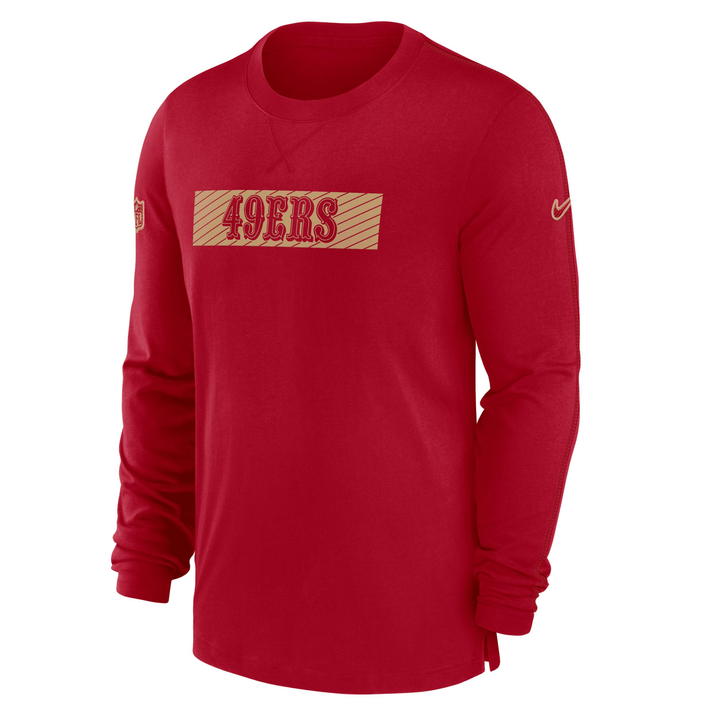 San Francisco 49ers Sideline Player Team Issue Mens Nike Mens Dri-FIT Long-Sleeve Top | 02FE6DL73-B73 Product Image