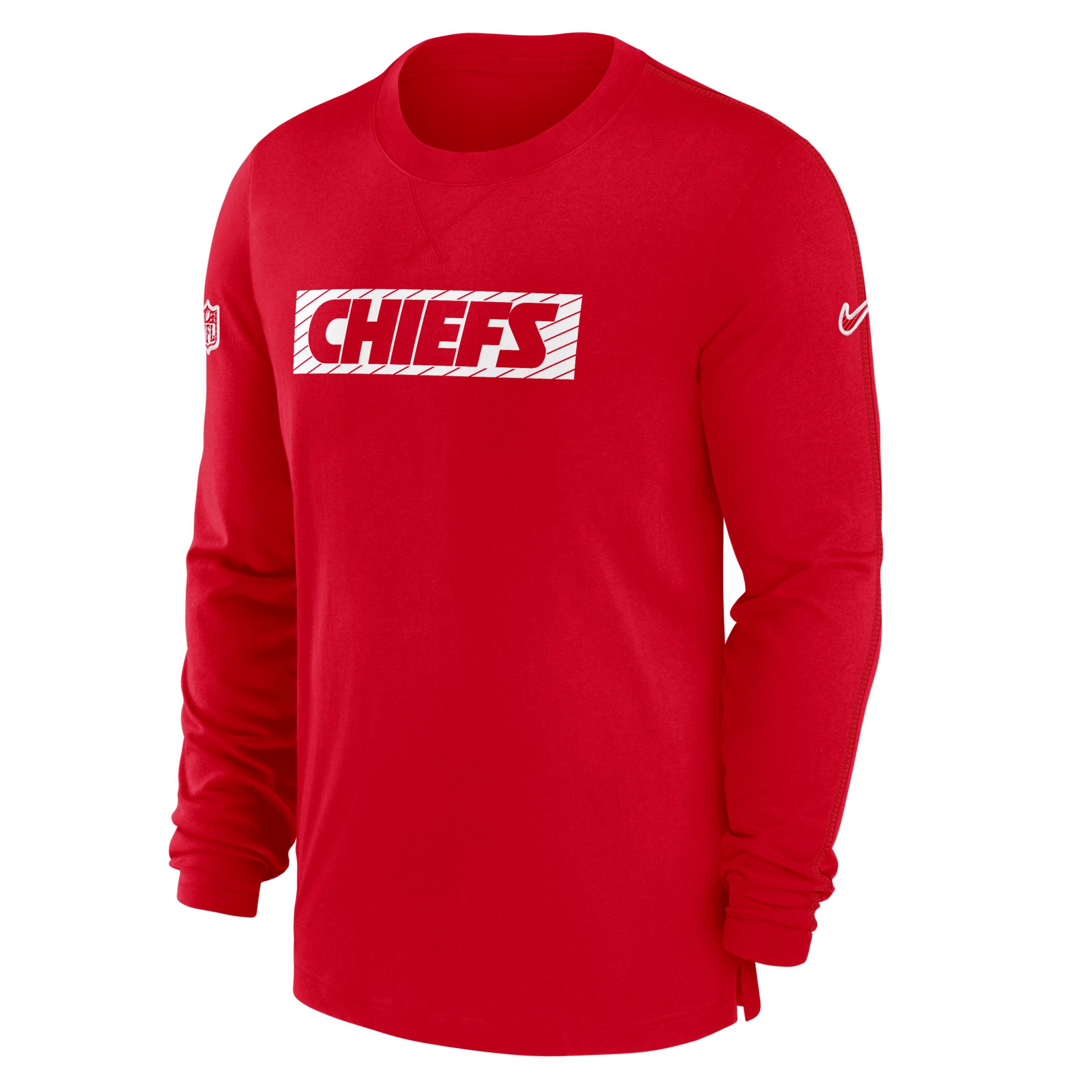 New York Giants Sideline Player Team Issue Menâs Nike Men's Dri-FIT Long-Sleeve Top Product Image