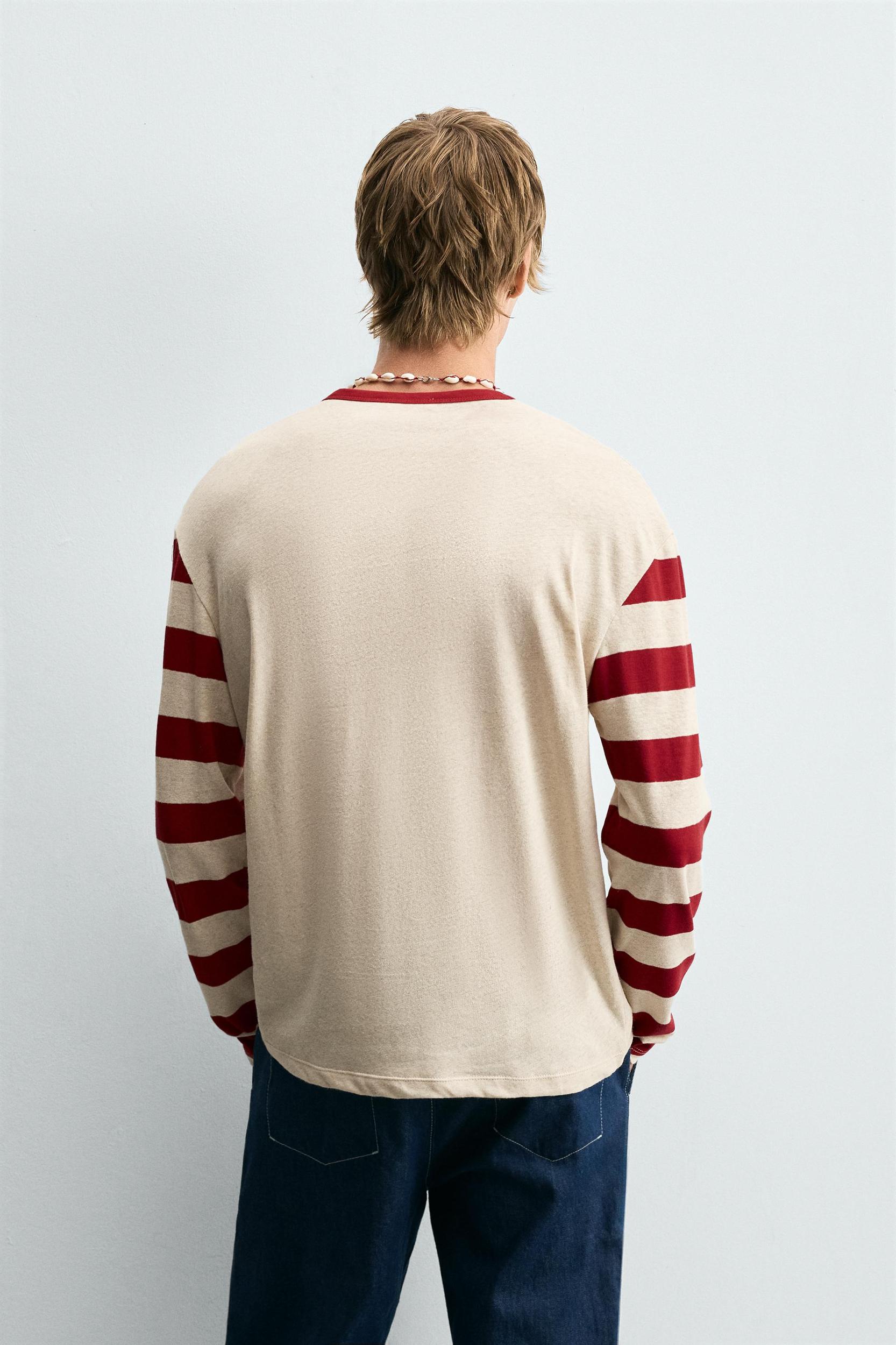 STRIPED COMBINATION T-SHIRT Product Image