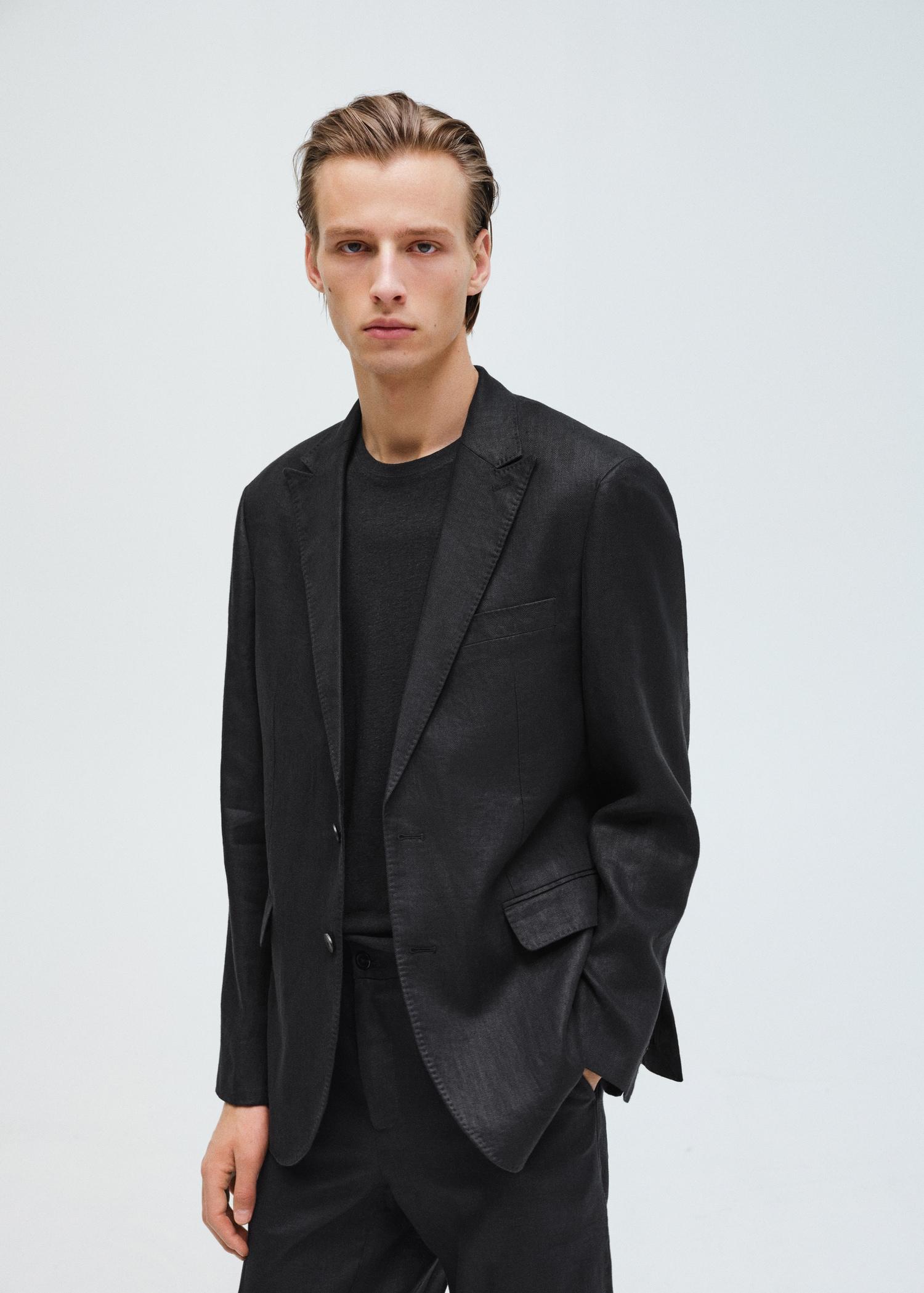 Amalfi 100% linen slim-fit suit blazer - Men | MANGO USA Product Image