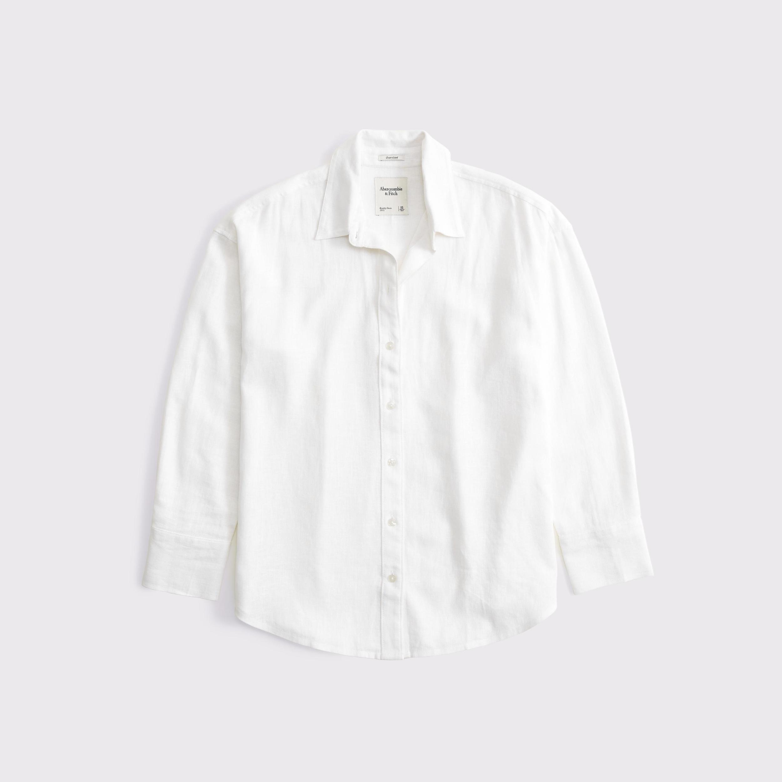 Oversized Linen-Blend Shirt Product Image
