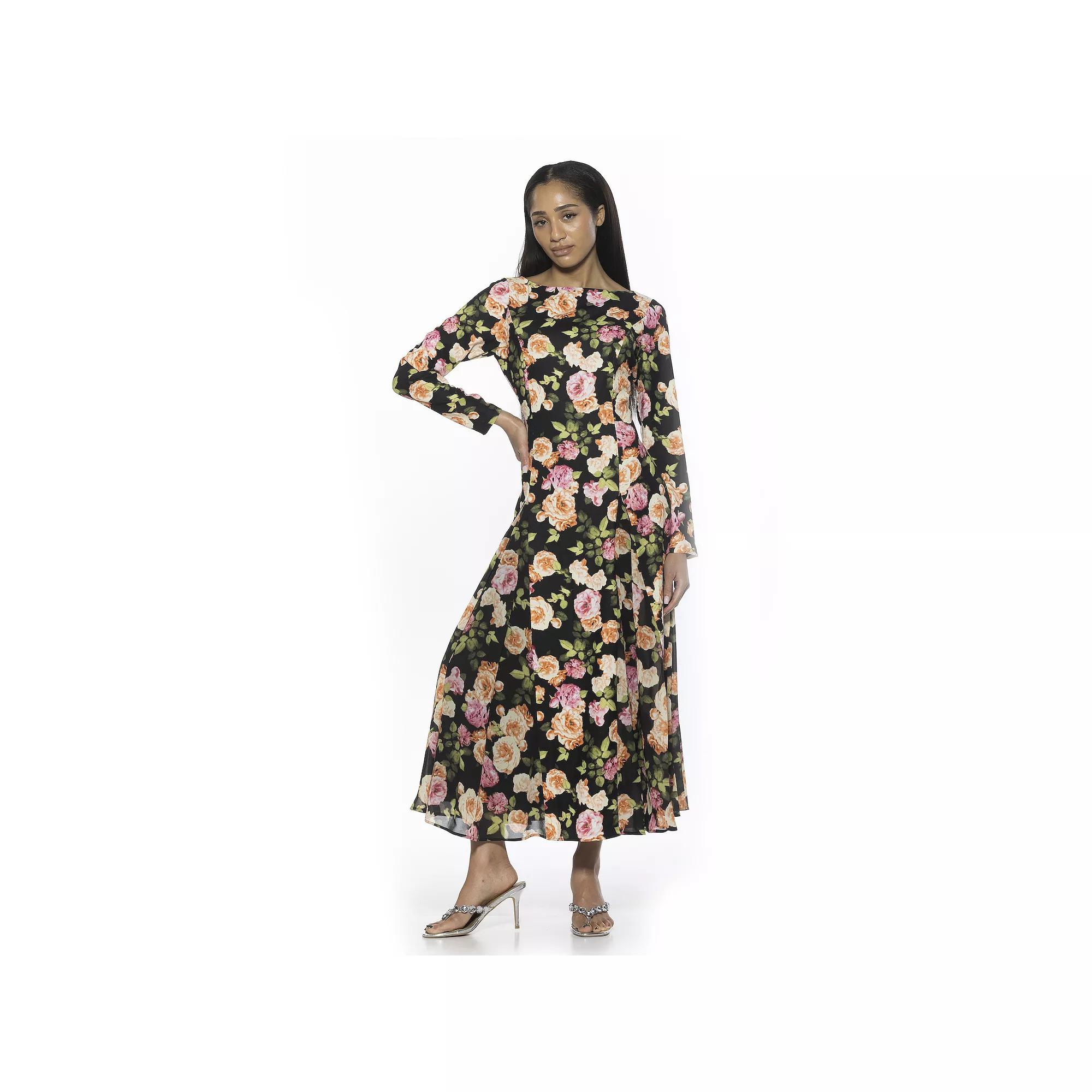 Women's ALEXIA ADMOR Elodie Crewneck Long Sleeve Midi Dress,  Product Image