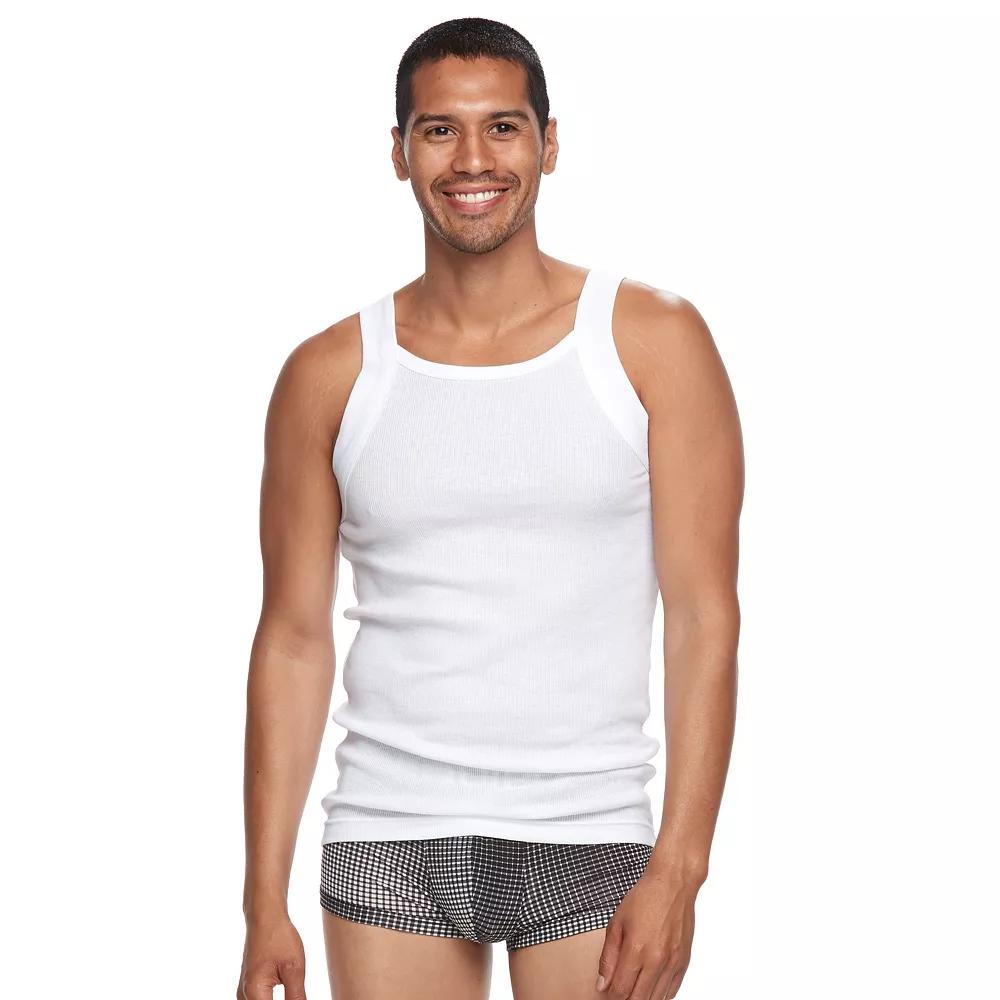 Men's Equipo 3-pack Solid Ribbed Tank Top A-Shirts,  Product Image