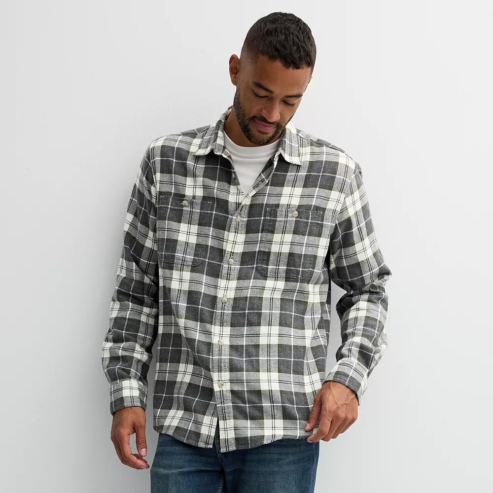 Men's Sonoma Goods For Life® Supersoft Flannel Button-Down Shirt,  Product Image
