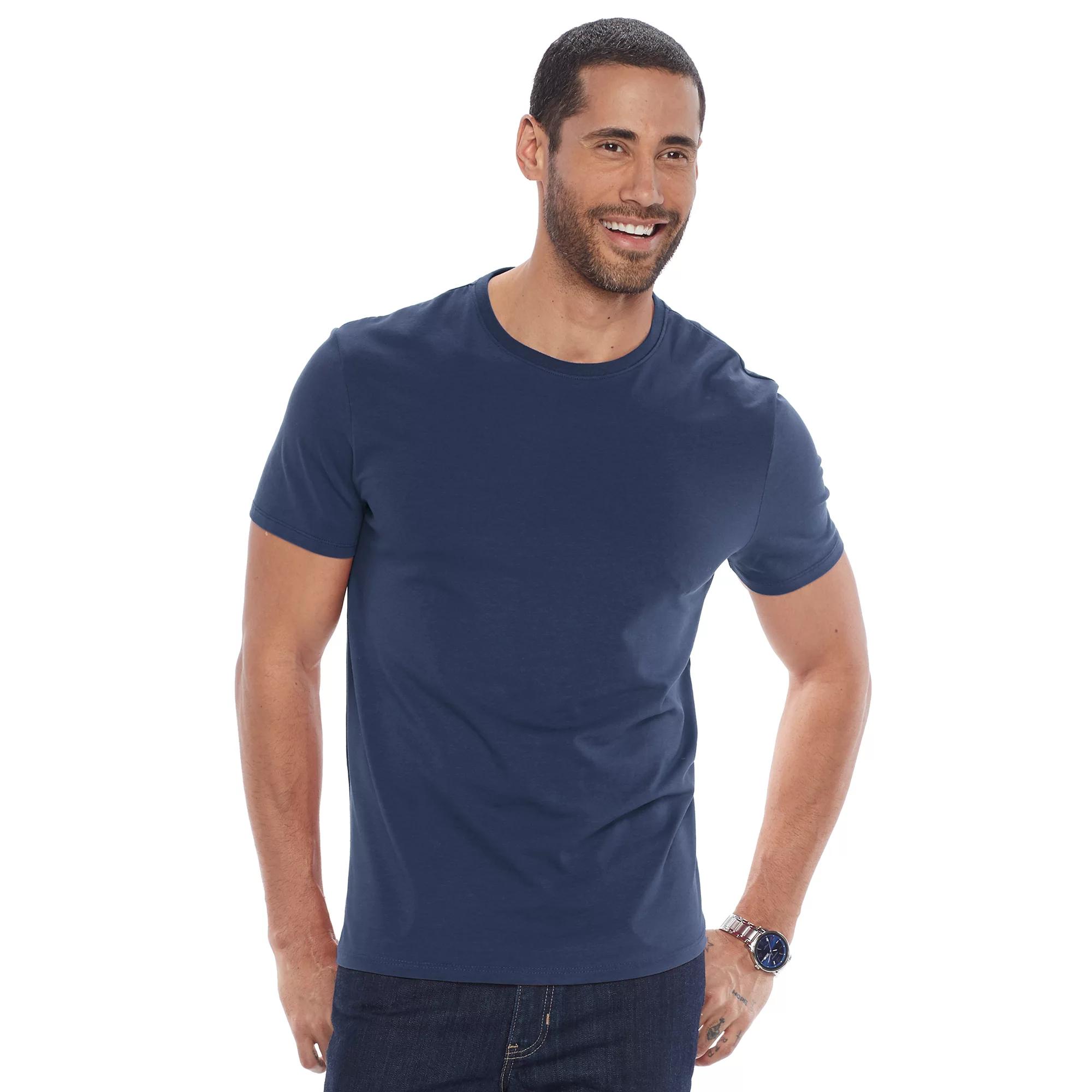 Men's Apt. 9® Premier Flex Short Sleeve Crewneck Tee, Size: Small, Dark Slate Grey Product Image