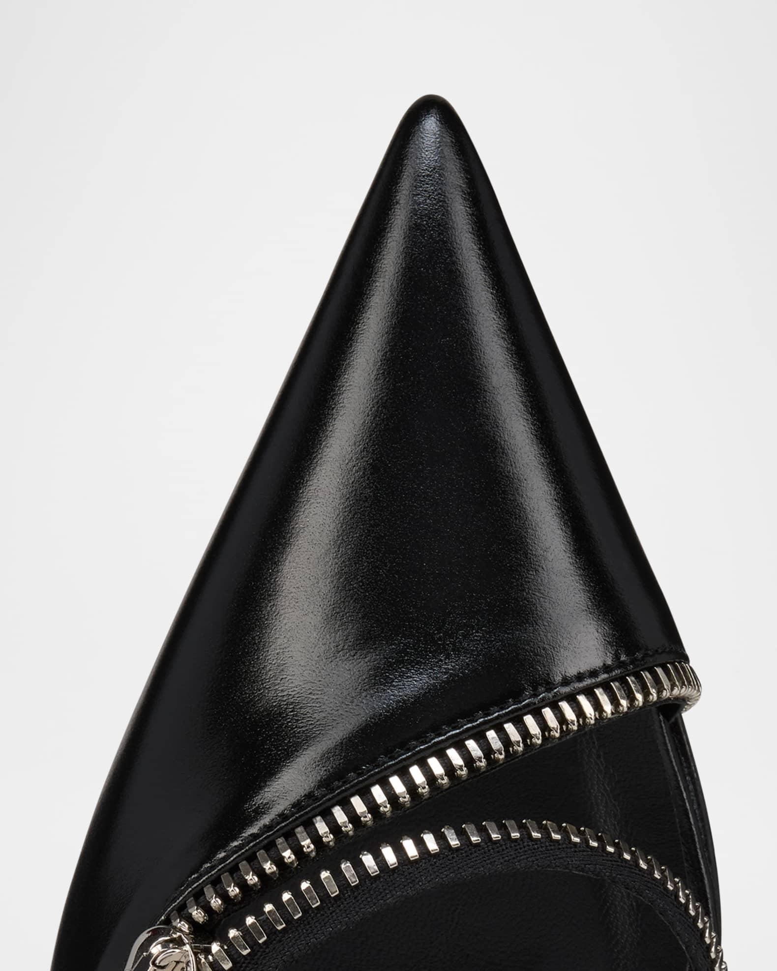 Slingy Zip Leather Red Sole Pumps  Product Image