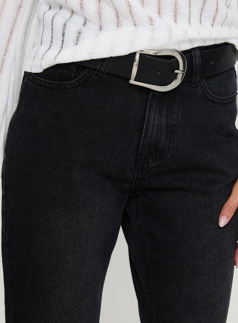 Kemsley Mid Rise Bootleg Jeans Washed Black Product Image