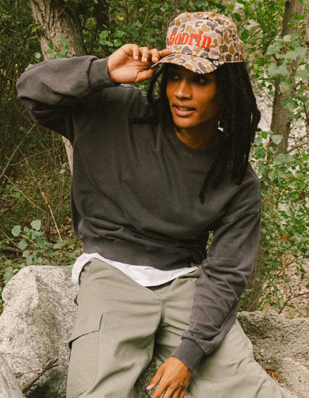 RSQ Mens Washed Oversized Crewneck Sweatshirt - GRAY Product Image