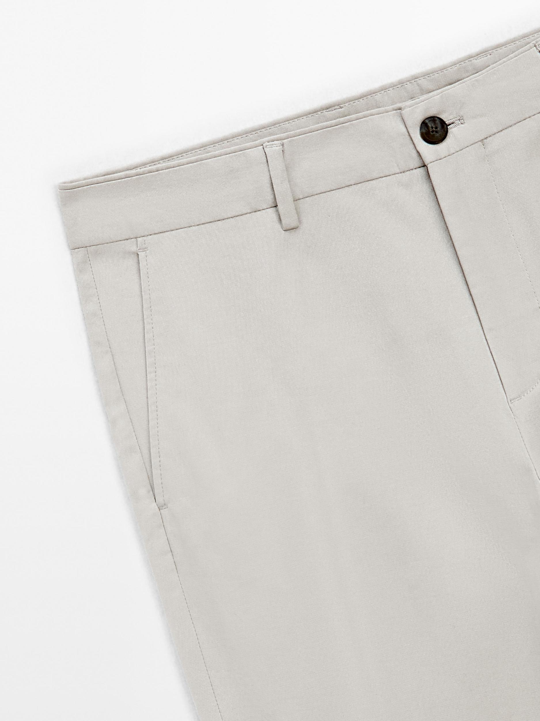 Cotton blend tapered fit trousers Product Image