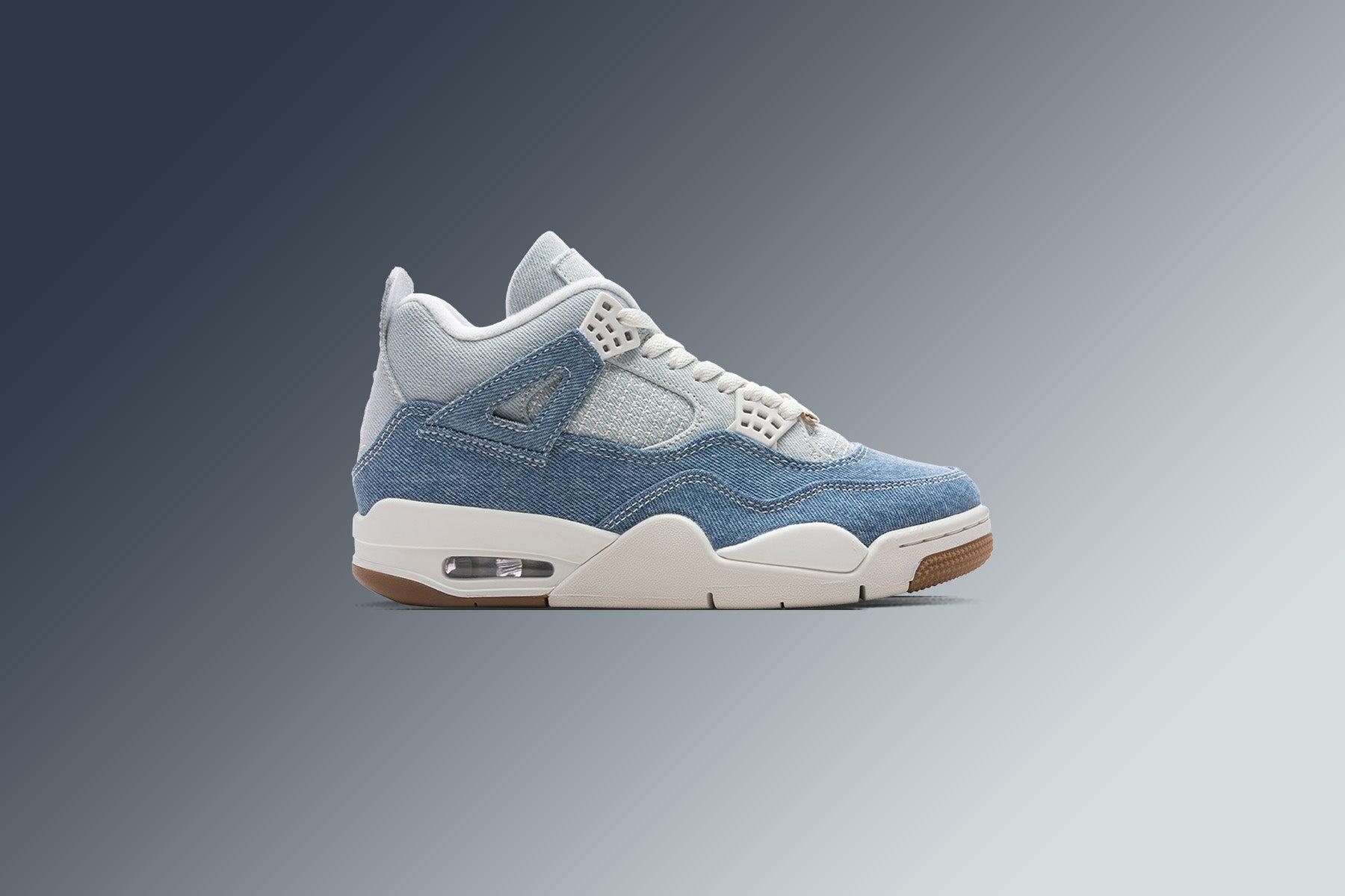 Women's Air Jordan 4 Retro Tex 'Worn Blue' - Sail/Gum Light Brown/Worn Blue Female Product Image