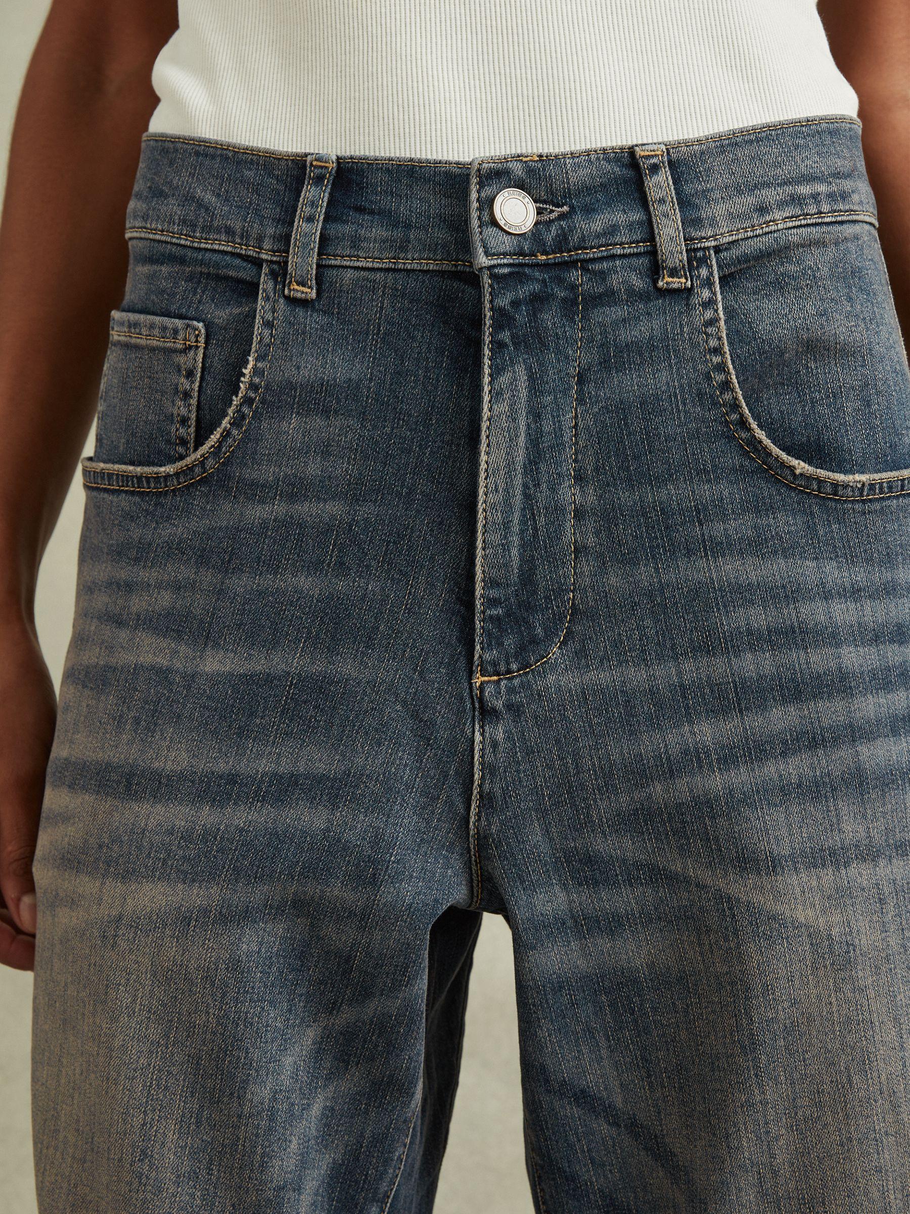 Barrel-Leg Dart Jeans in Mid Blue Product Image