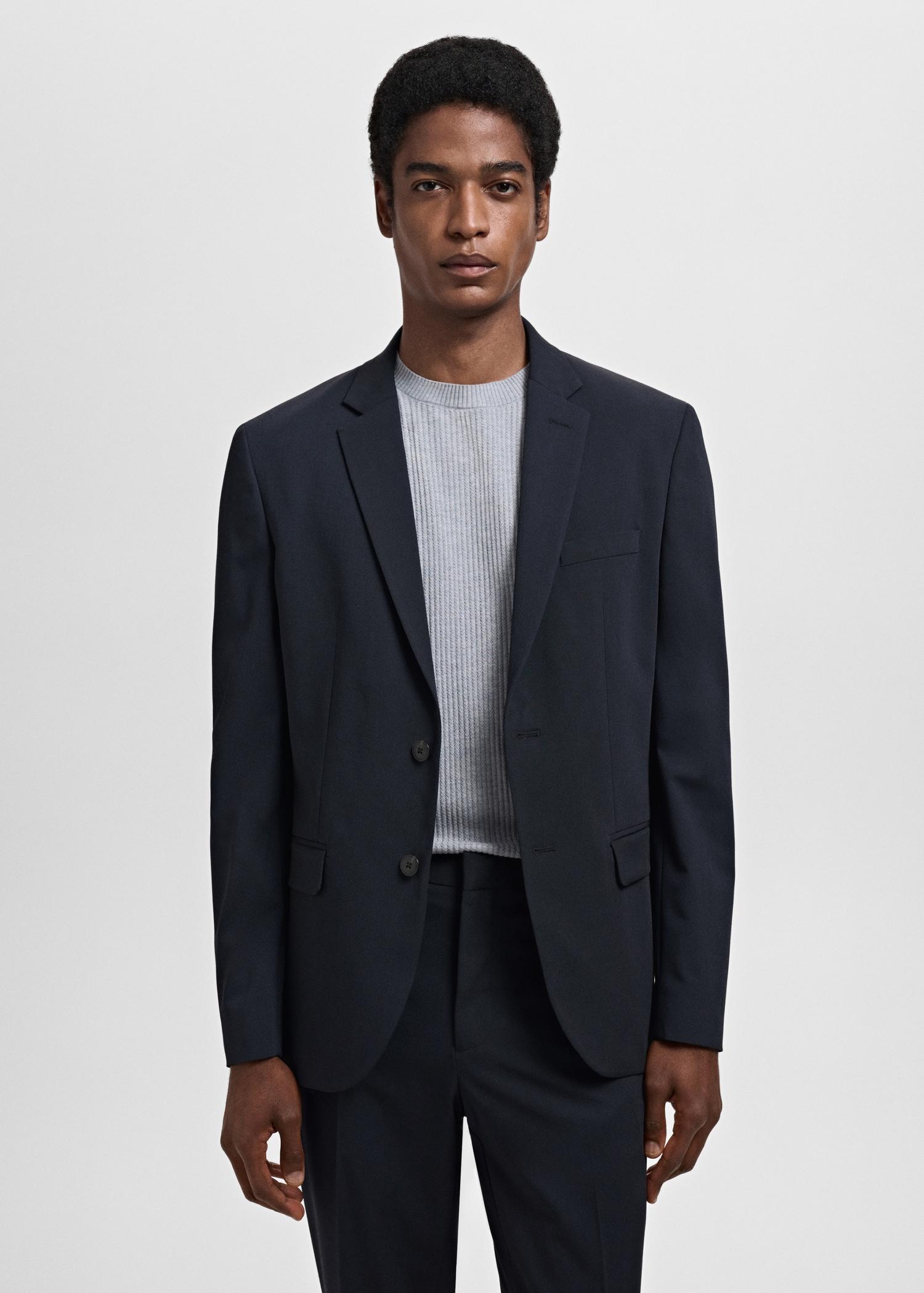 Super slim-fit suit jacket in stretch fabric - Men | MANGO USA Product Image