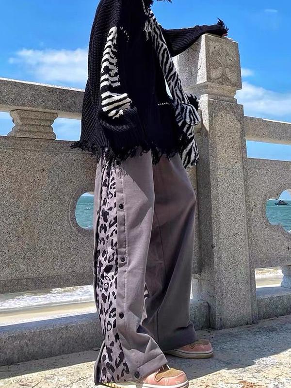 Men's Letter Jacquard Tassel Design High Neck Sweater Product Image