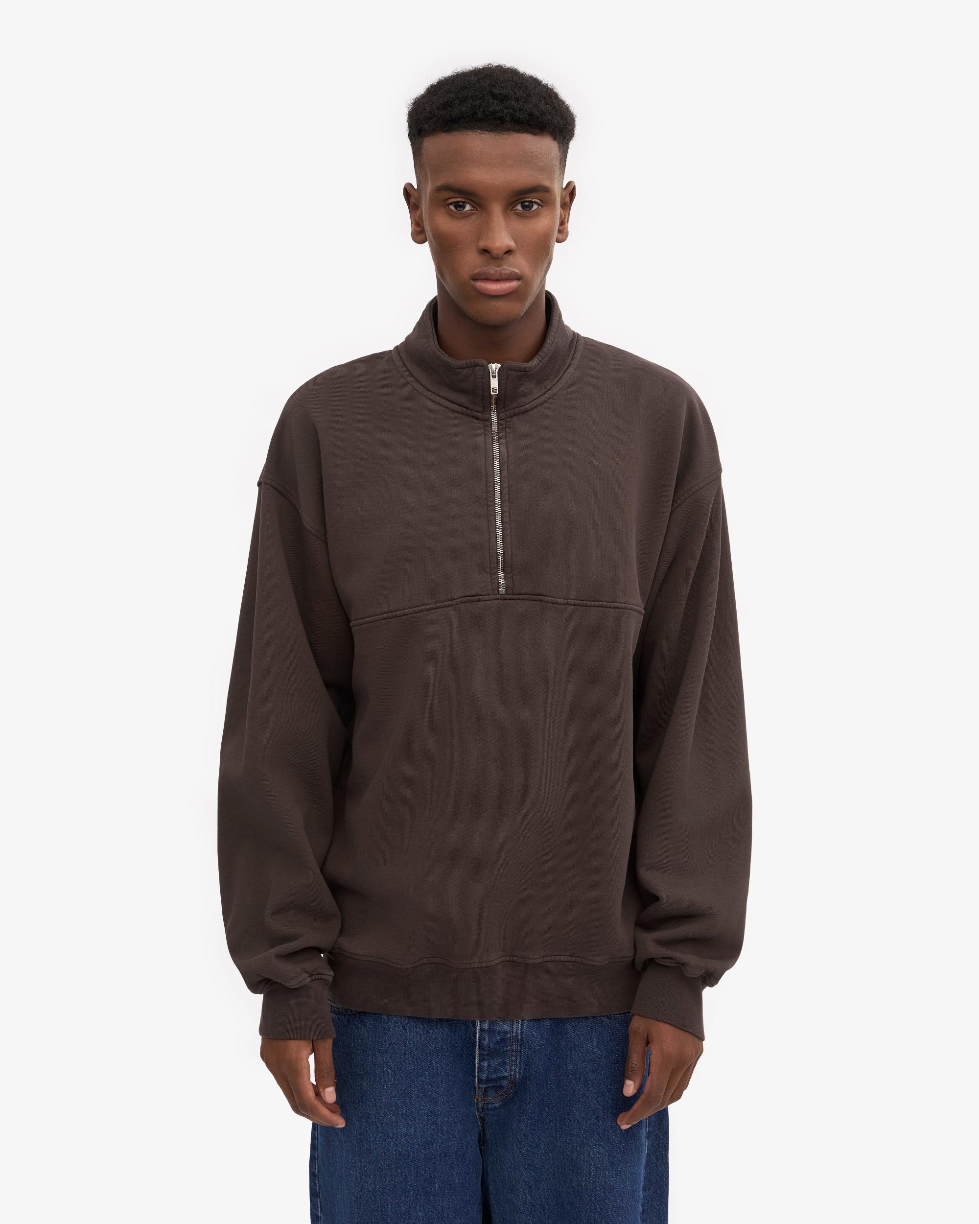 Organic Quarter Zip - Coffee Brown Product Image