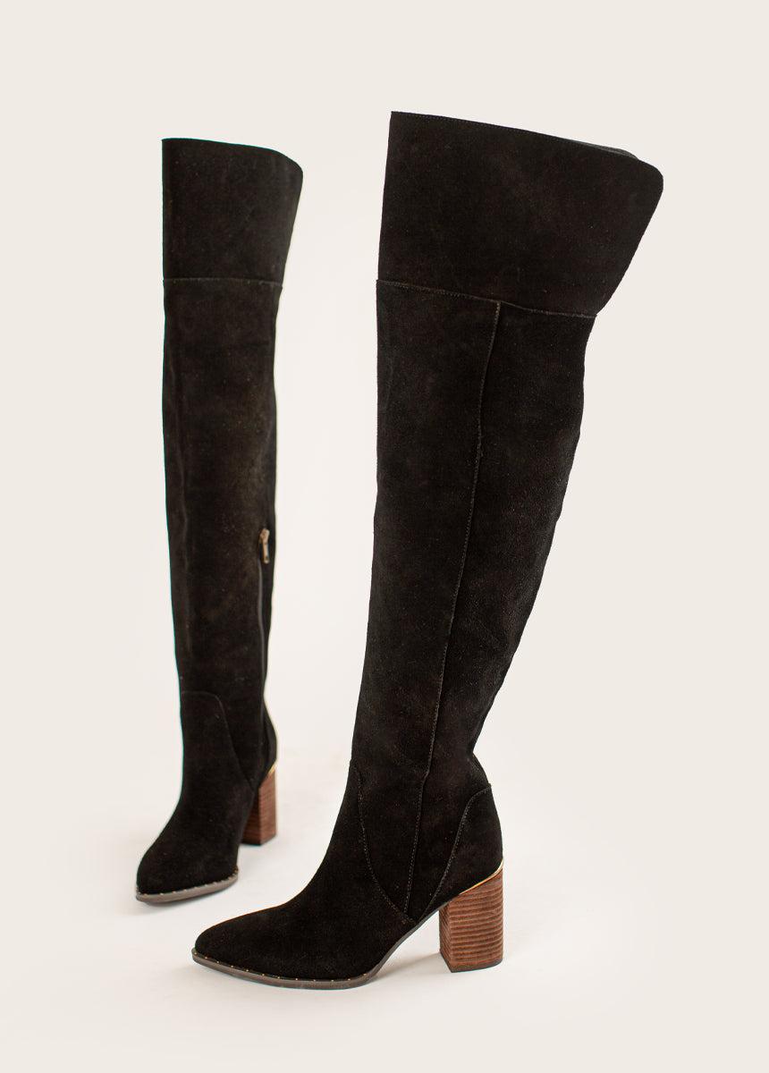 Nyra Slouch Boot in Washed Black Female Product Image