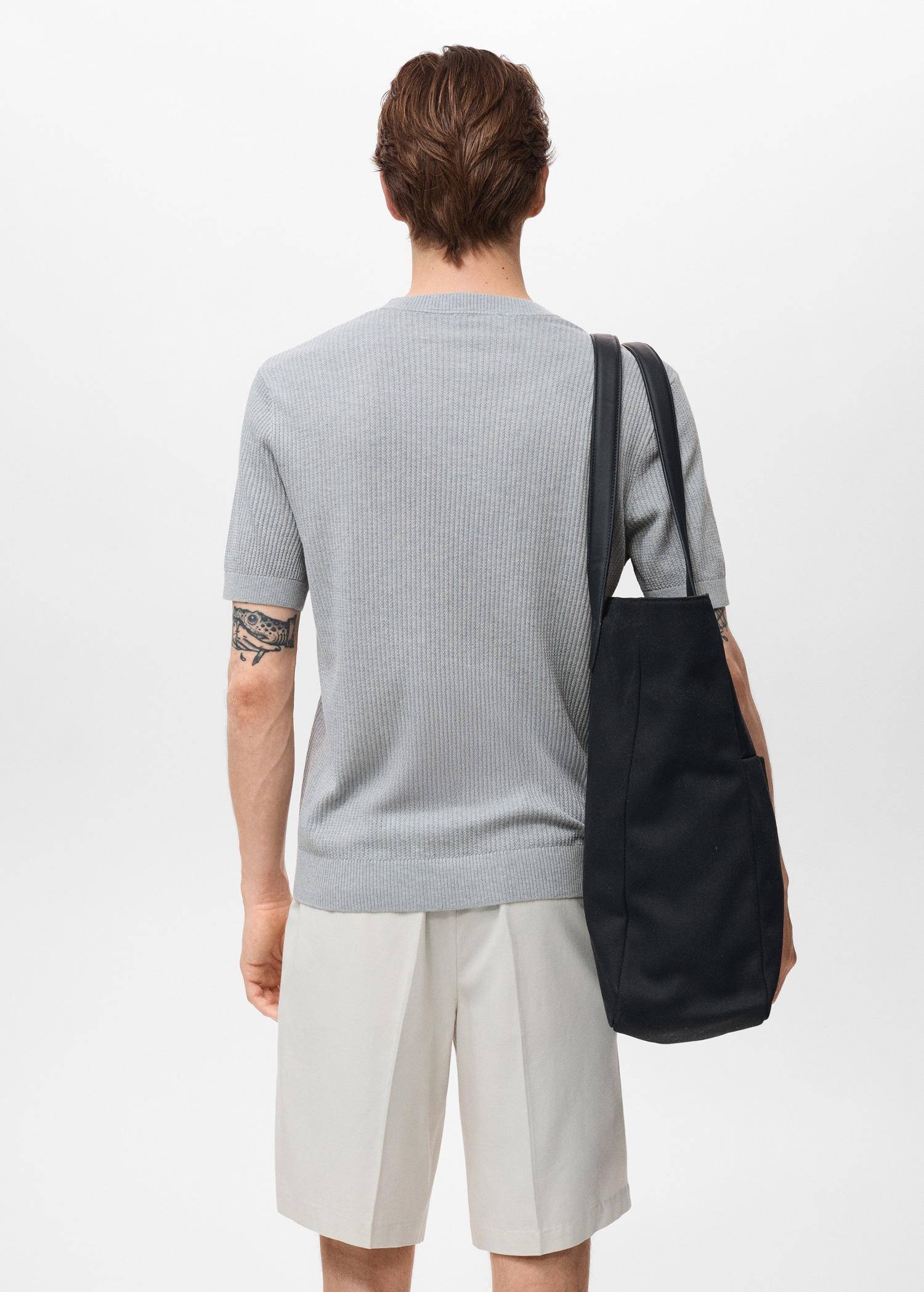 Ribbed  knit t-shirt - Men | MANGO USA Product Image