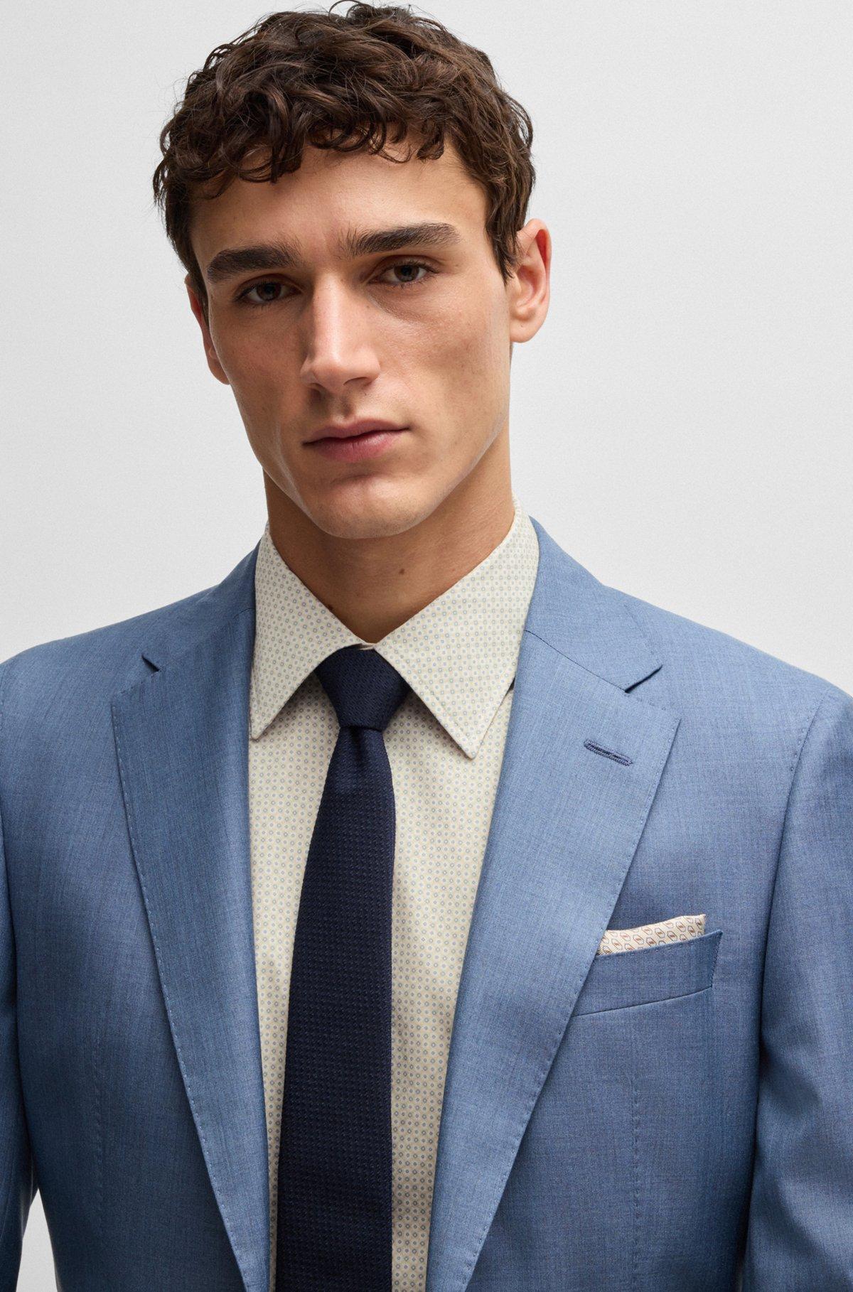 Slim-fit shirt in Italian-made printed cotton Product Image