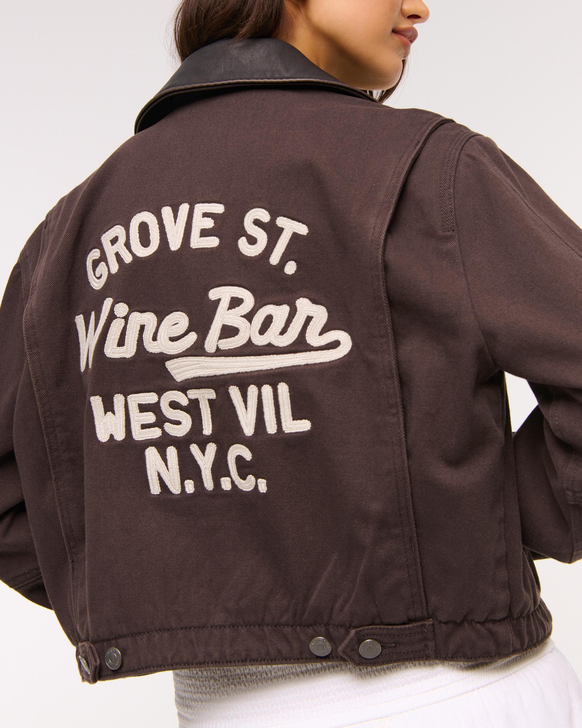 Cropped Twill Trucker Jacket Product Image