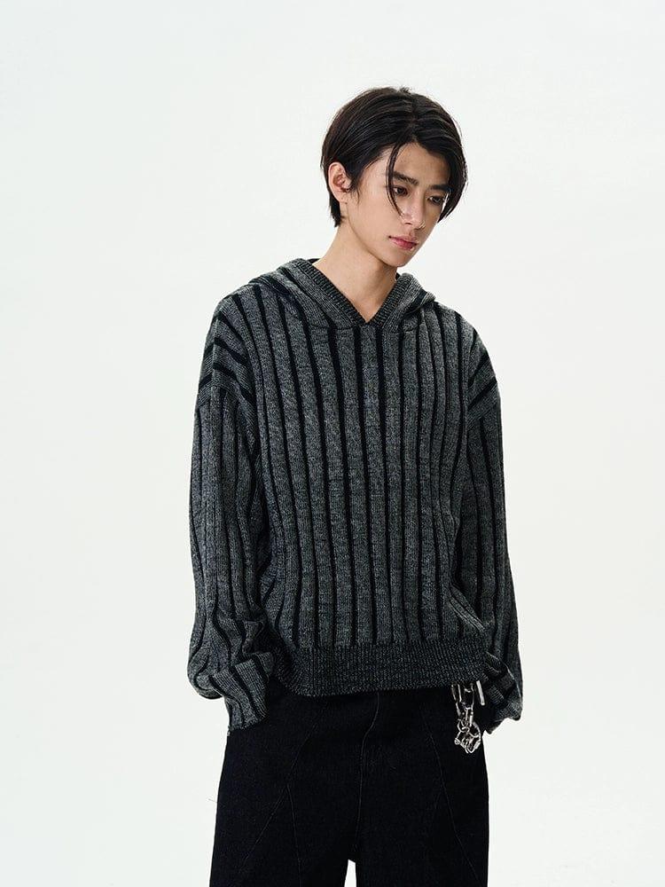 RT No. 11977 GRAY KNIT PULLOVER HOODIE Product Image