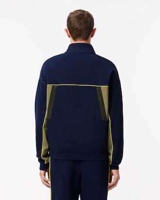 Men's Loose Fit Zip-Up Piqué Sweatshirt Product Image
