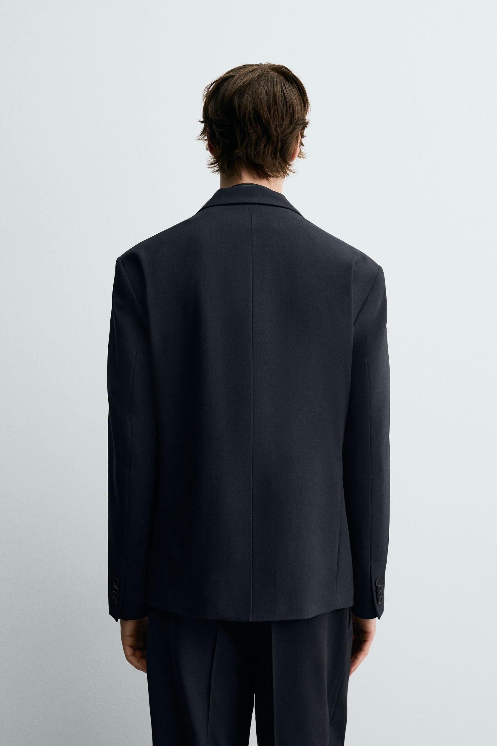 STRIPED DOUBLE BREASTED SUIT BLAZER Product Image