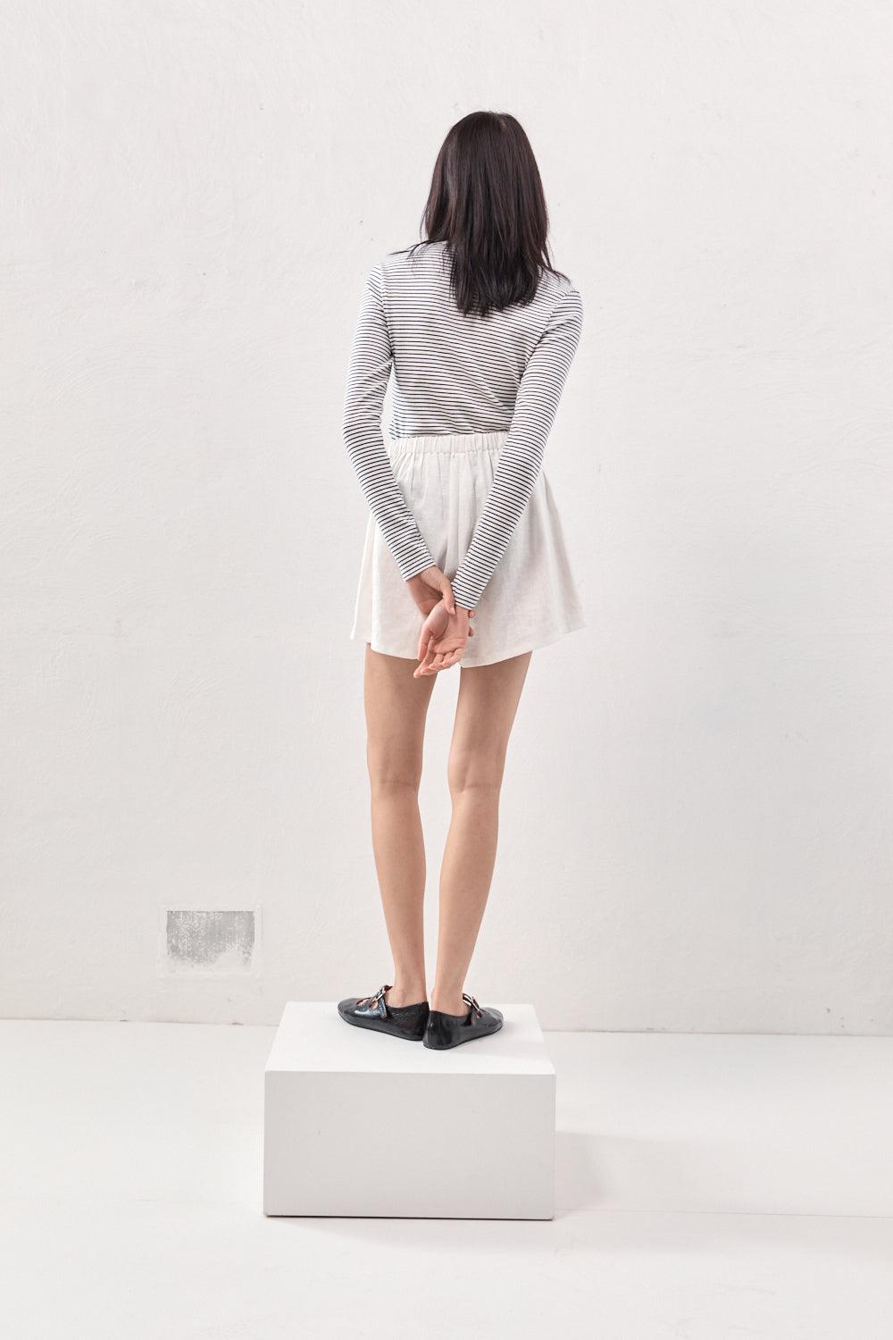 Jardin Linen Mini Skort White Product Image