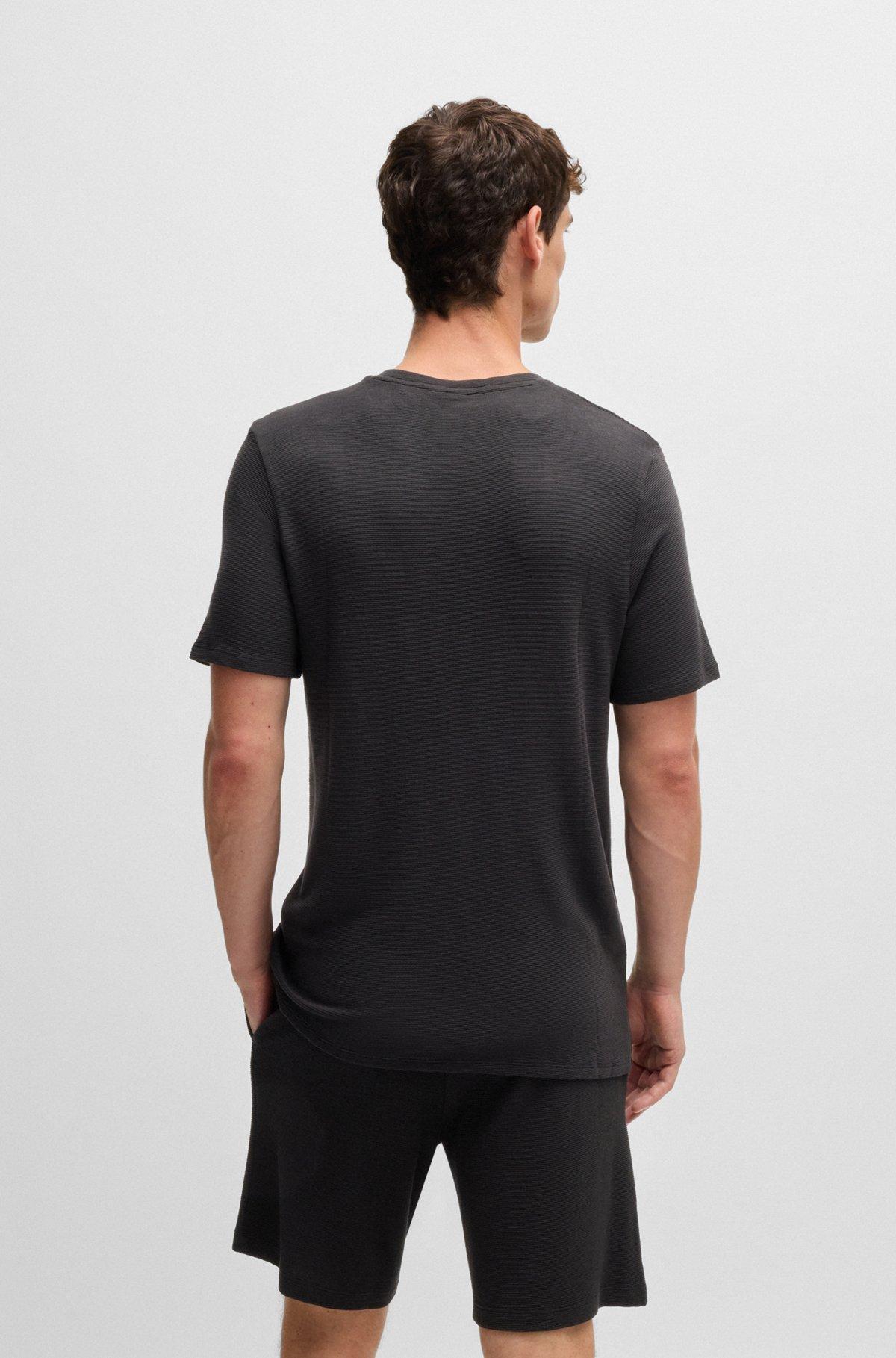 Embroidered-logo pyjama T-shirt in stretch jersey Product Image