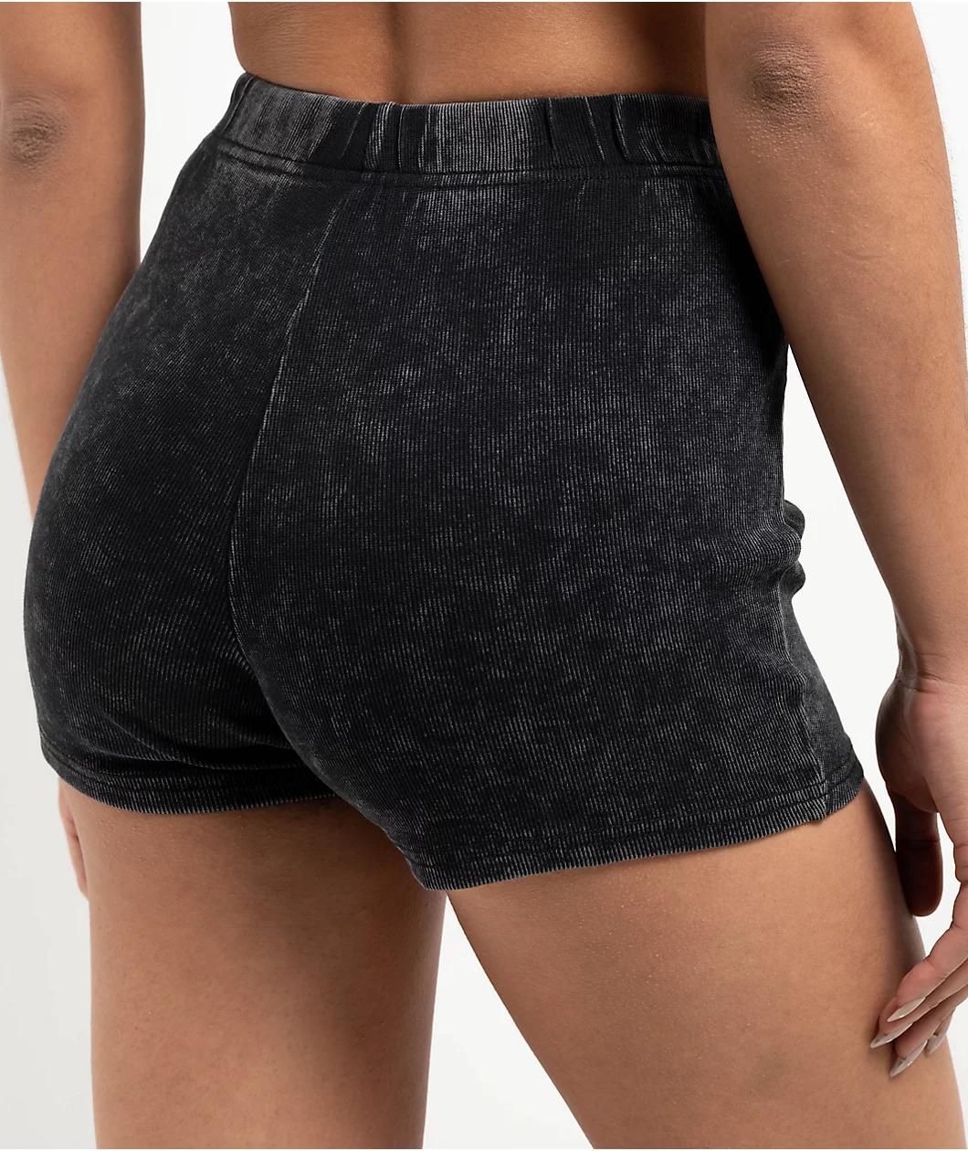 Zine Zora Black Wash Bike Shorts Product Image