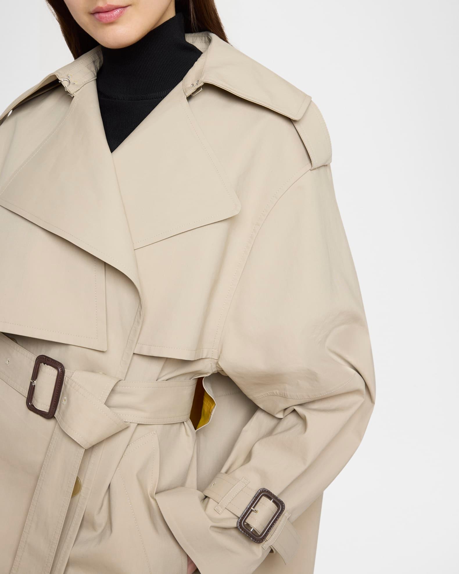 Belted Short Cocoon Trench Coat Product Image