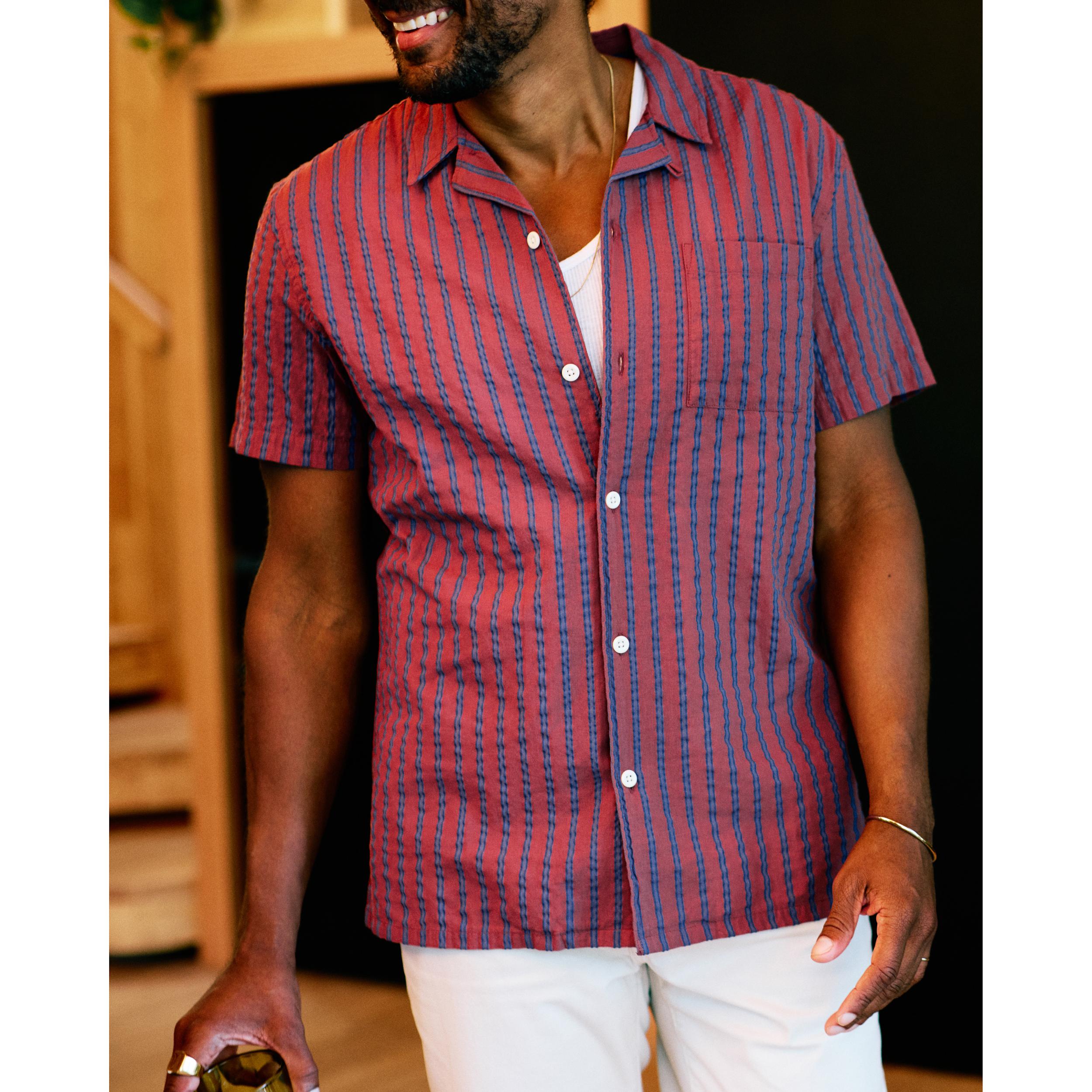 Seersucker Camp Collar Shirt Product Image