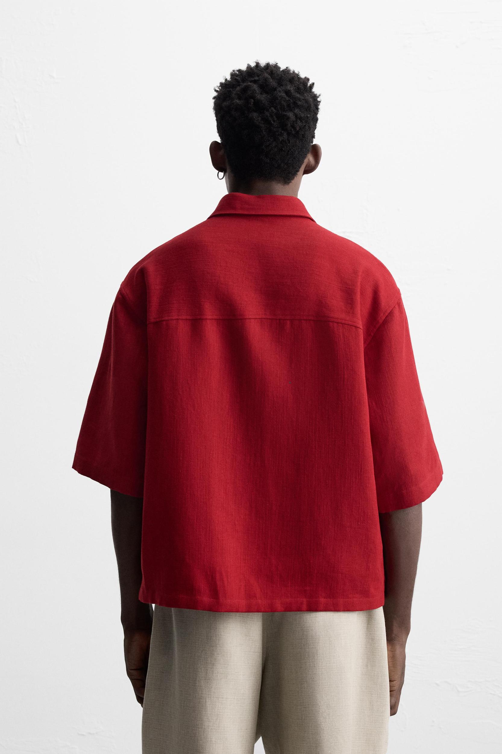 COTTON LINEN TEXTURED SHIRT Product Image